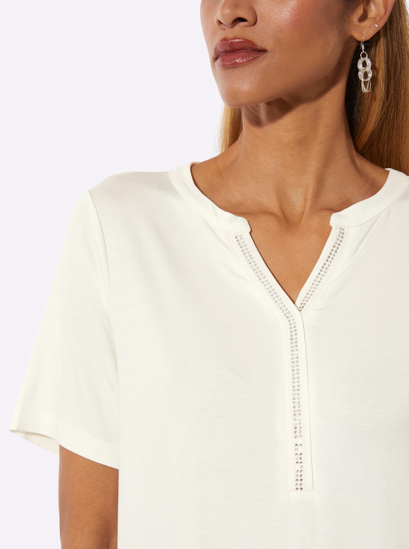 creation L T-shirt en V »Kurzarm-Shirt« 1 pièces