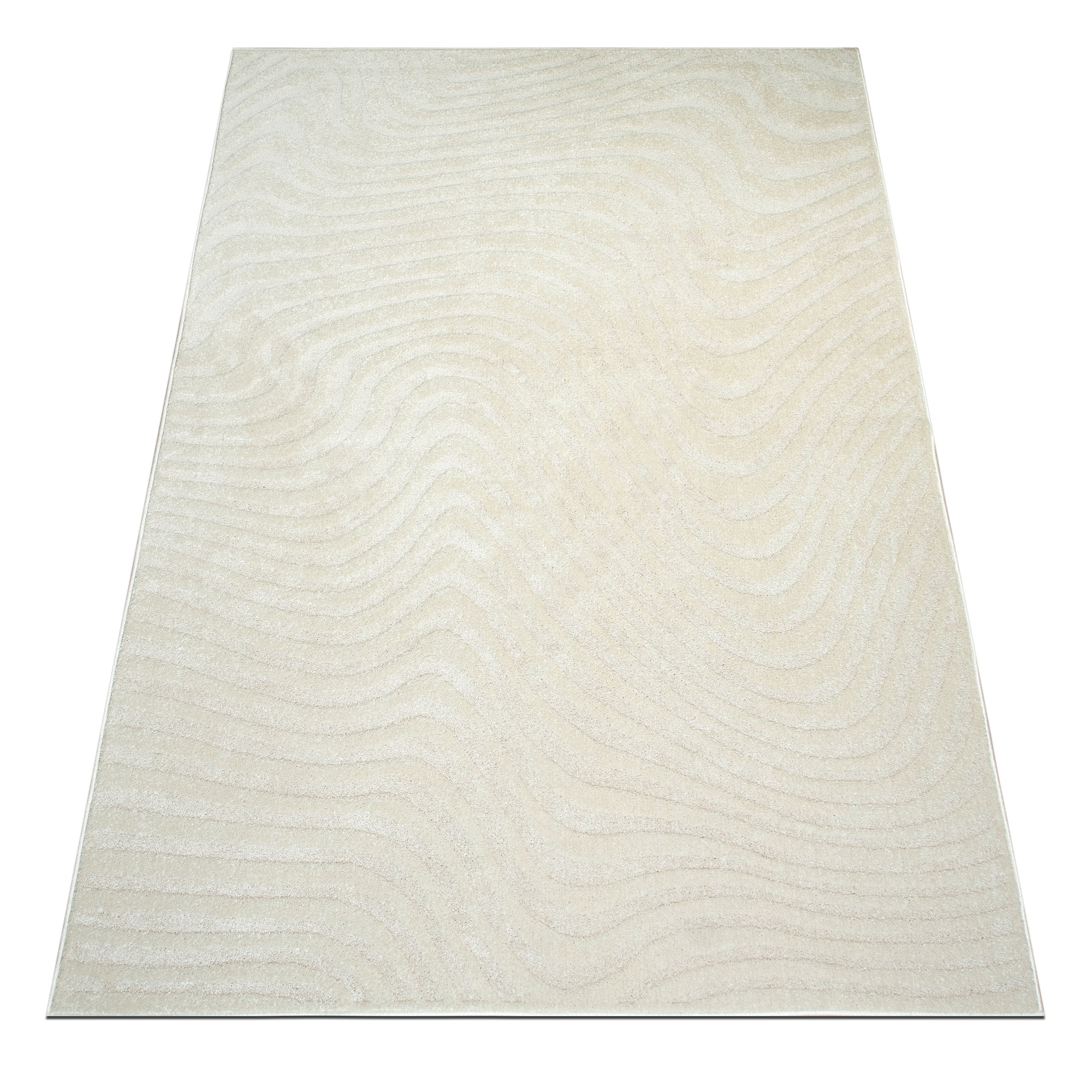 my home Teppich »Vibek, Wellen-Design in Hoch-Tief-Struktur« rechteckig 9 mm Höhe 3D-Effekt, softer Kurzflor, pflegeleicht, Scandi-Look