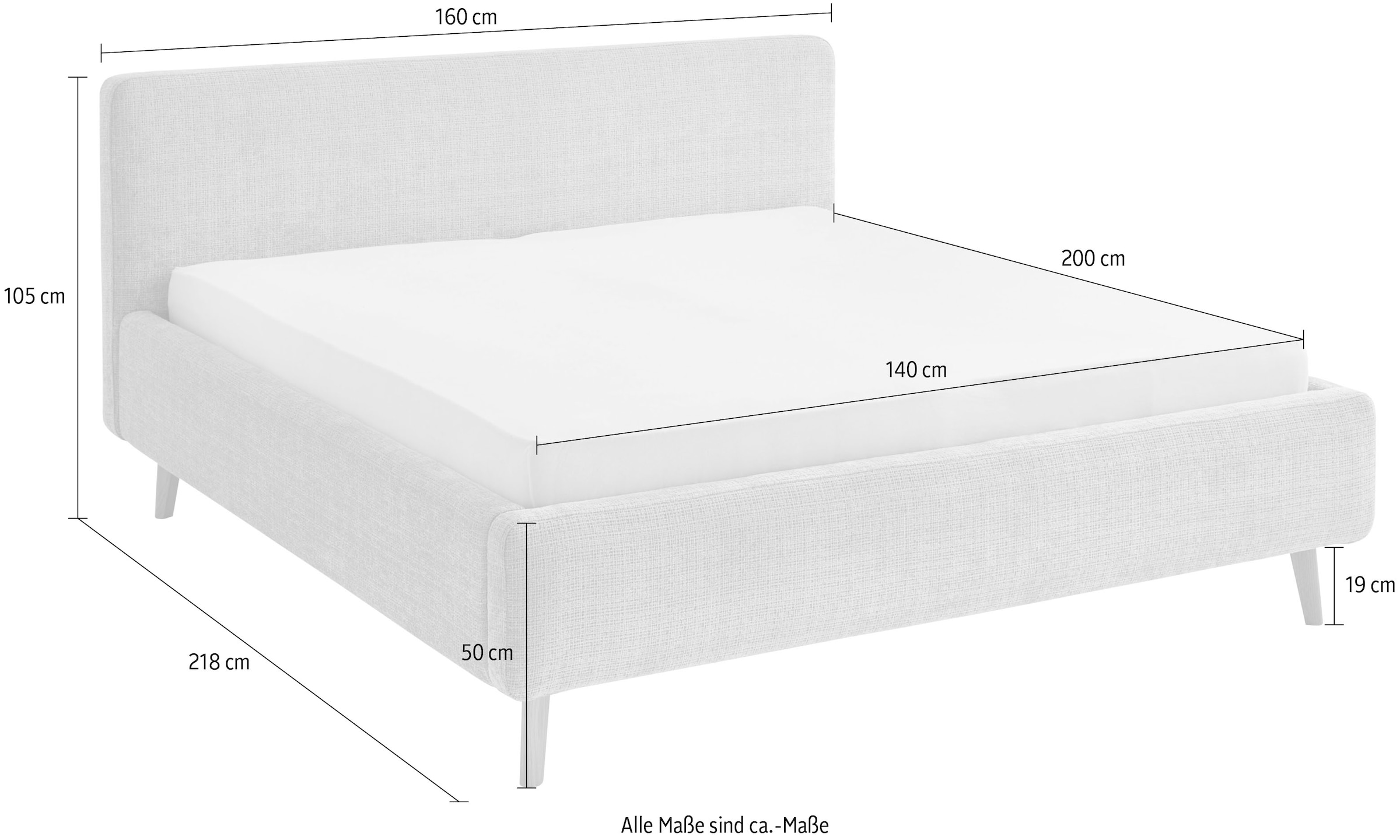 meise.möbel Lit rembourré »MATTIS, Bett wahlweise mit Bettkasten, Bouclé-Bezug« Meilleure vente, au choix avec coffre de lit
