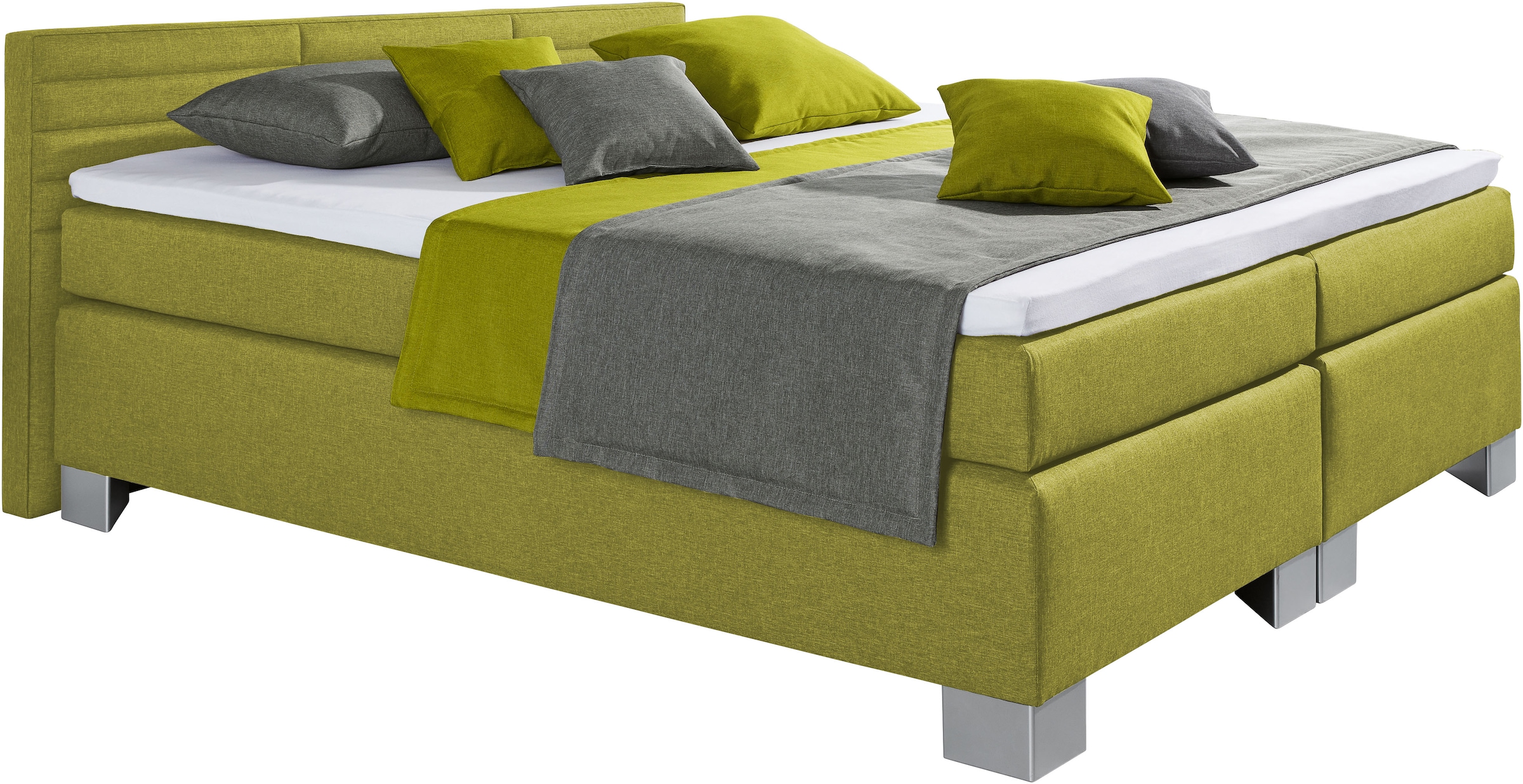 hapo Lit boxspring »ATLANTA mit niedrigem Kopfteil« ,  disponible en différentes largeurs, couleurs et types de matelas