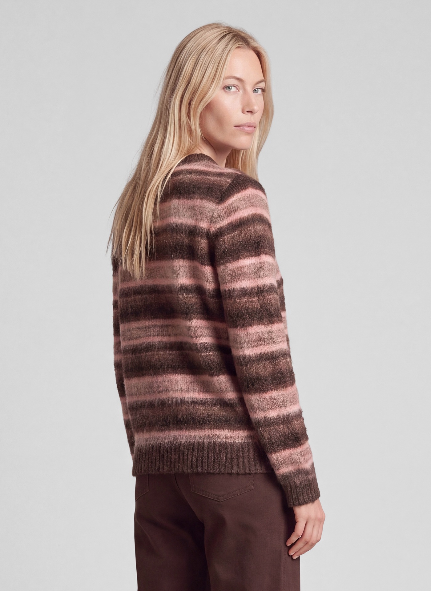 Rabe Pull en laine Langarm im Streifenlook / mit Wolle