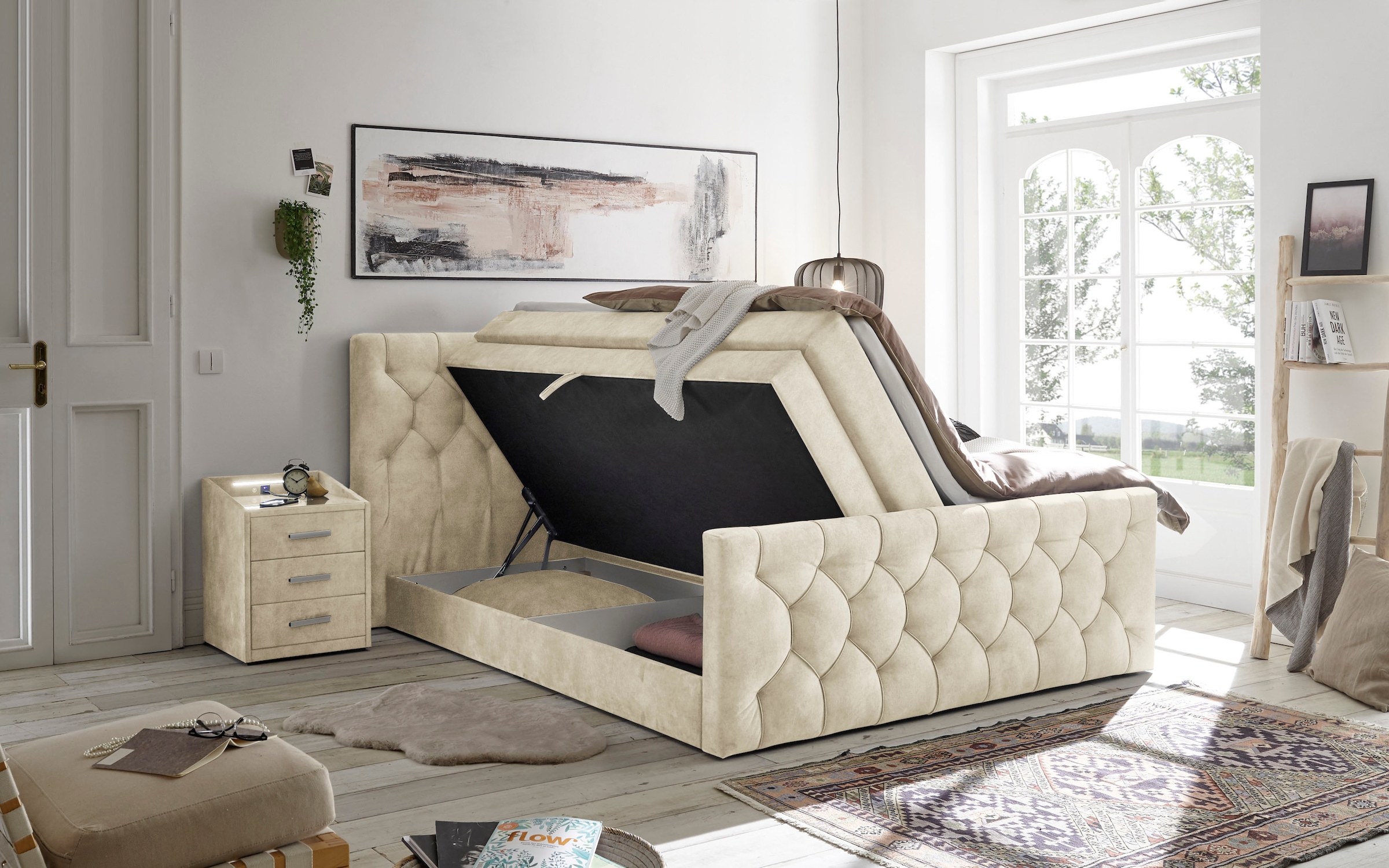 ED EXCITING DESIGN Lit boxspring »"Cashfield", OTTOs Choice! Topseller inkl. zwei Bettkästen & Topper« erhältlich in den Grössen 160x200cm und 180x200cm