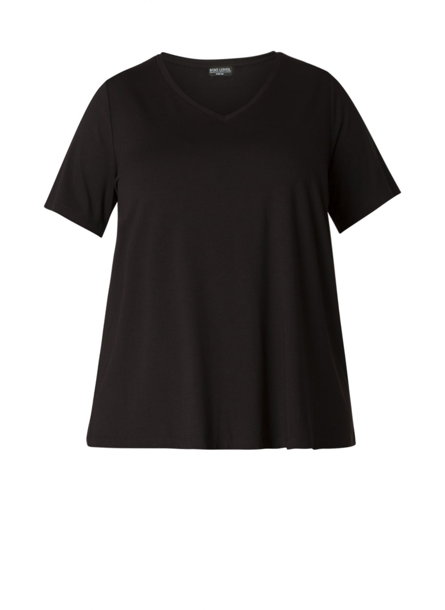 Base Level Curvy T-shirt »Alba« mit V-Ausschnitt