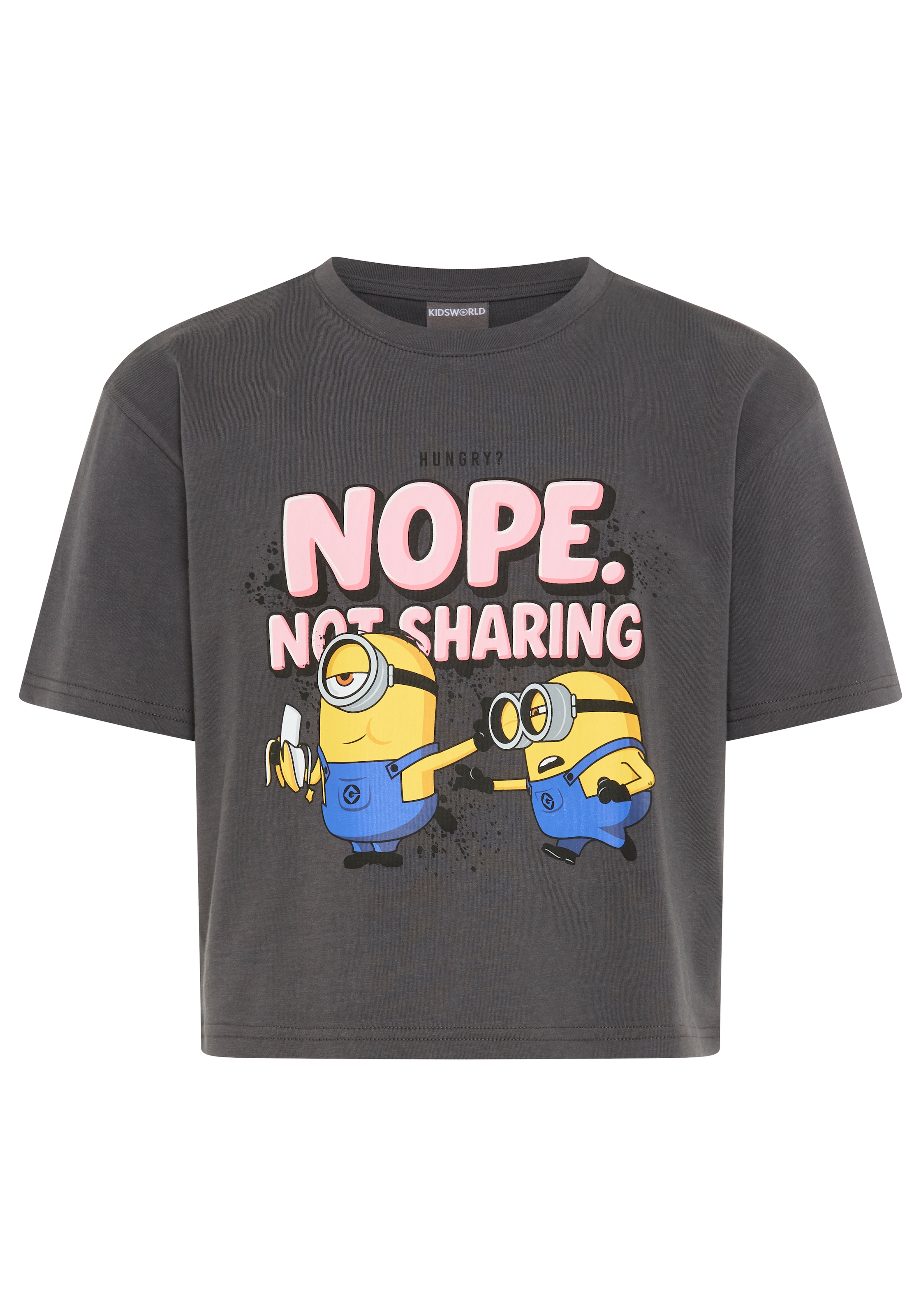KIDSWORLD T-shirt »MINIONS T-Shirt für TEENS Girls: NOPE« für Mädchen, Kurzarm, bedruckte Optik, Basic Passform