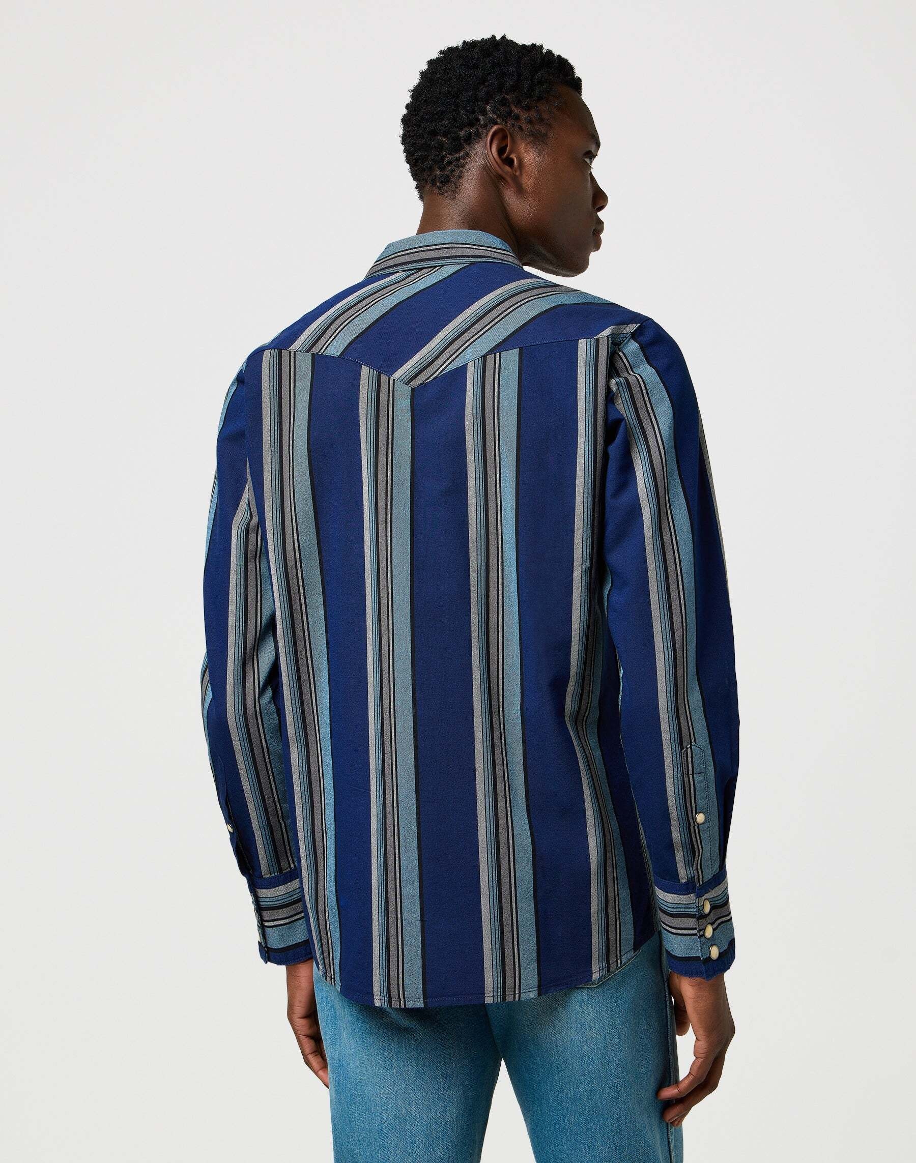 Wrangler Chemise à manches longues »WRANGLER Langarmhemd Western Indigo Shirt«