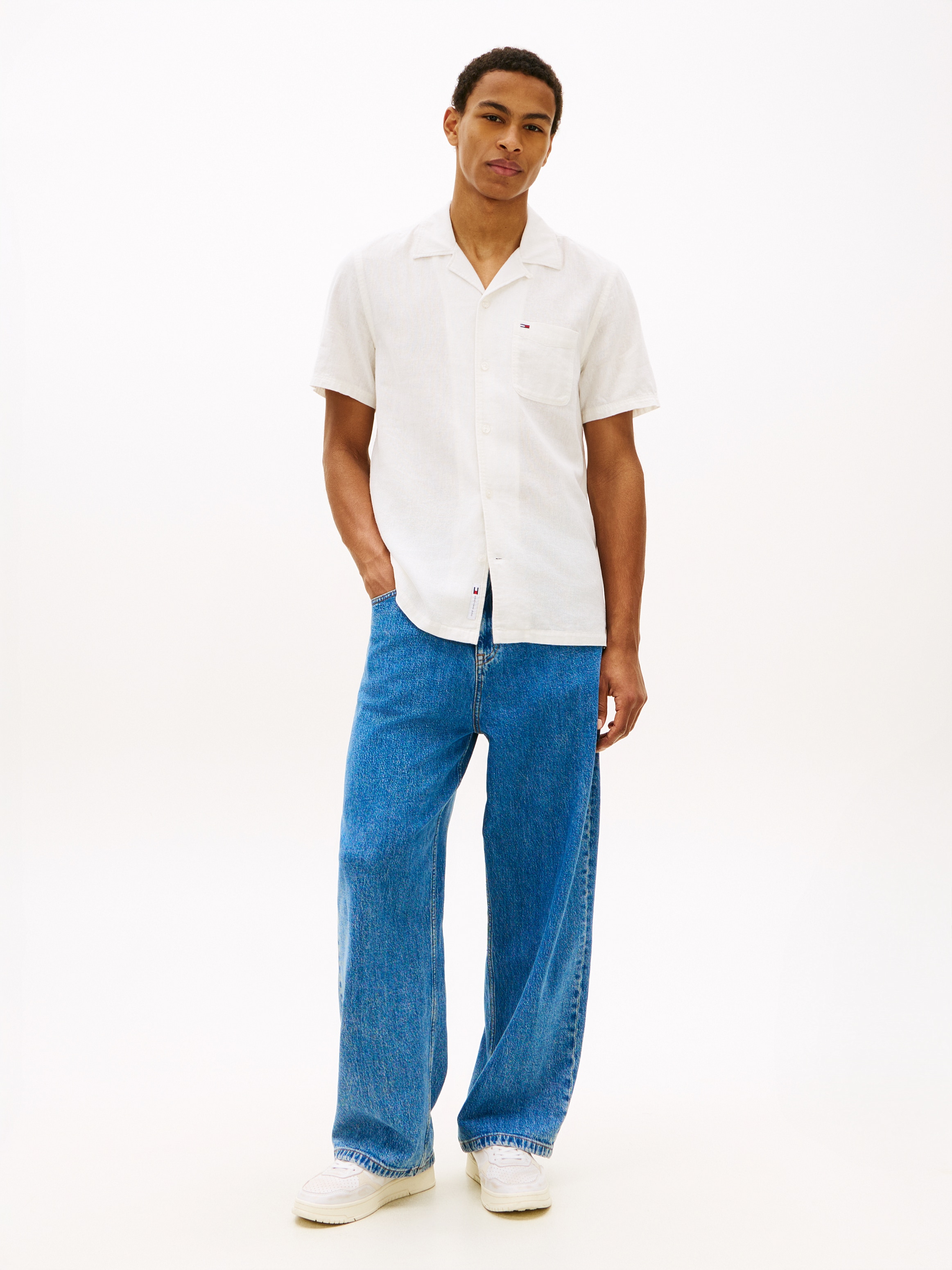 Tommy Jeans Chemise en lin »TJM REGULAR LINEN BLEND CAMP« mit Reverskragen