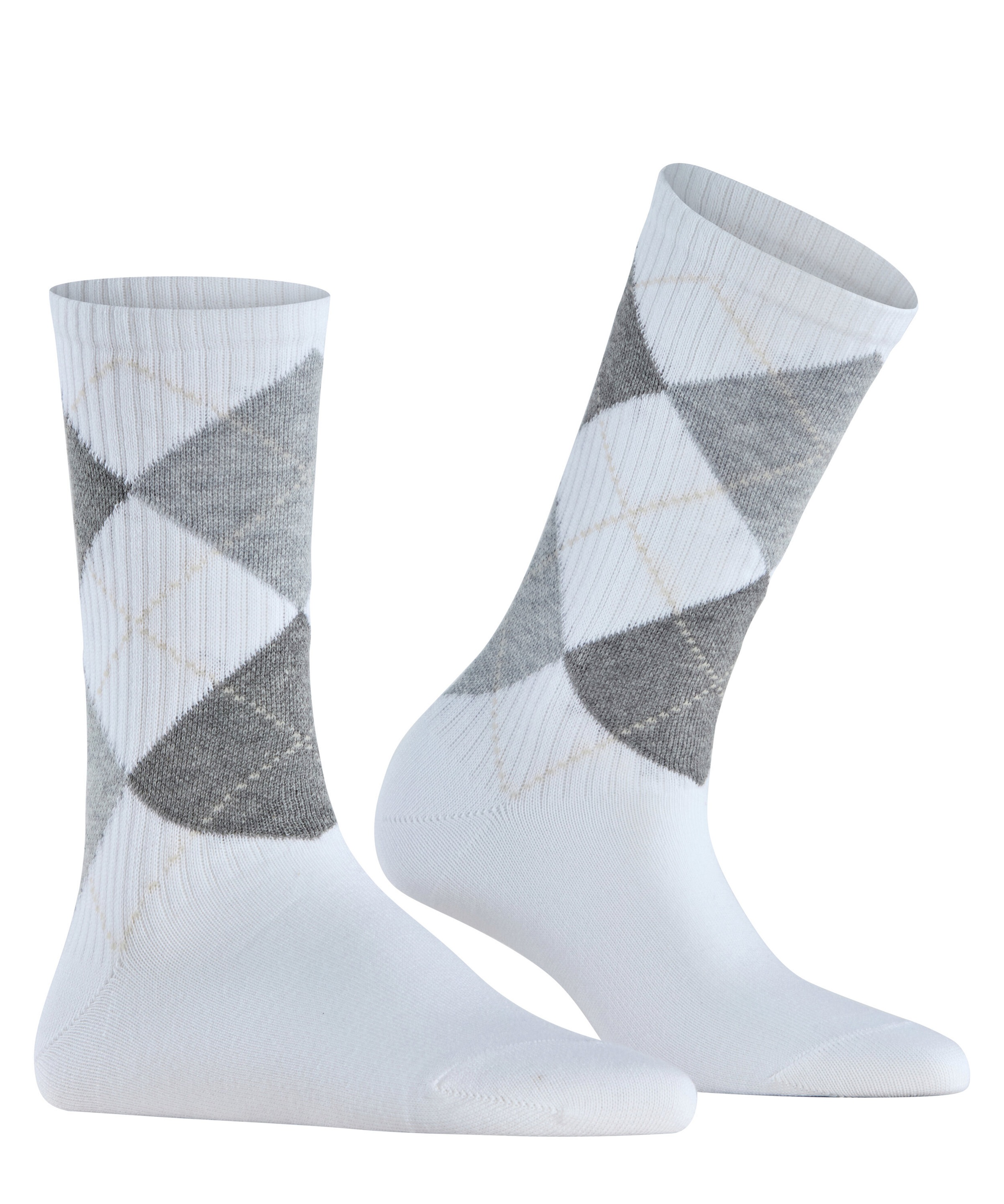 Burlington Chaussettes »Rib Courtside« taille unique 40-46, motif argyle, fine structure côtelée