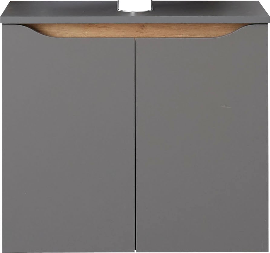 Saphir Waschbeckenunterschrank »Quickset Unterbeckenschrank, 60 cm breit, 2 Türen« Waschbeckenschrank mit Siphonausschnitt, ohne Waschbecken, grifflos