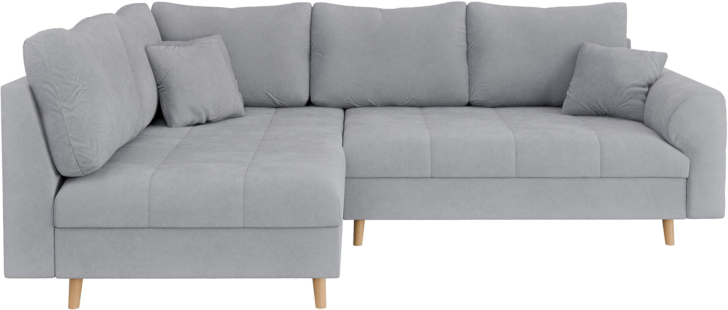 Home affaire Ecksofa »CHARRE L-Form mit Ottomane, Masse B/T/H: 231/161/81 cm« feine Steppung, lose Rücken- und Zierkissen, auch in Cord und Bouclé