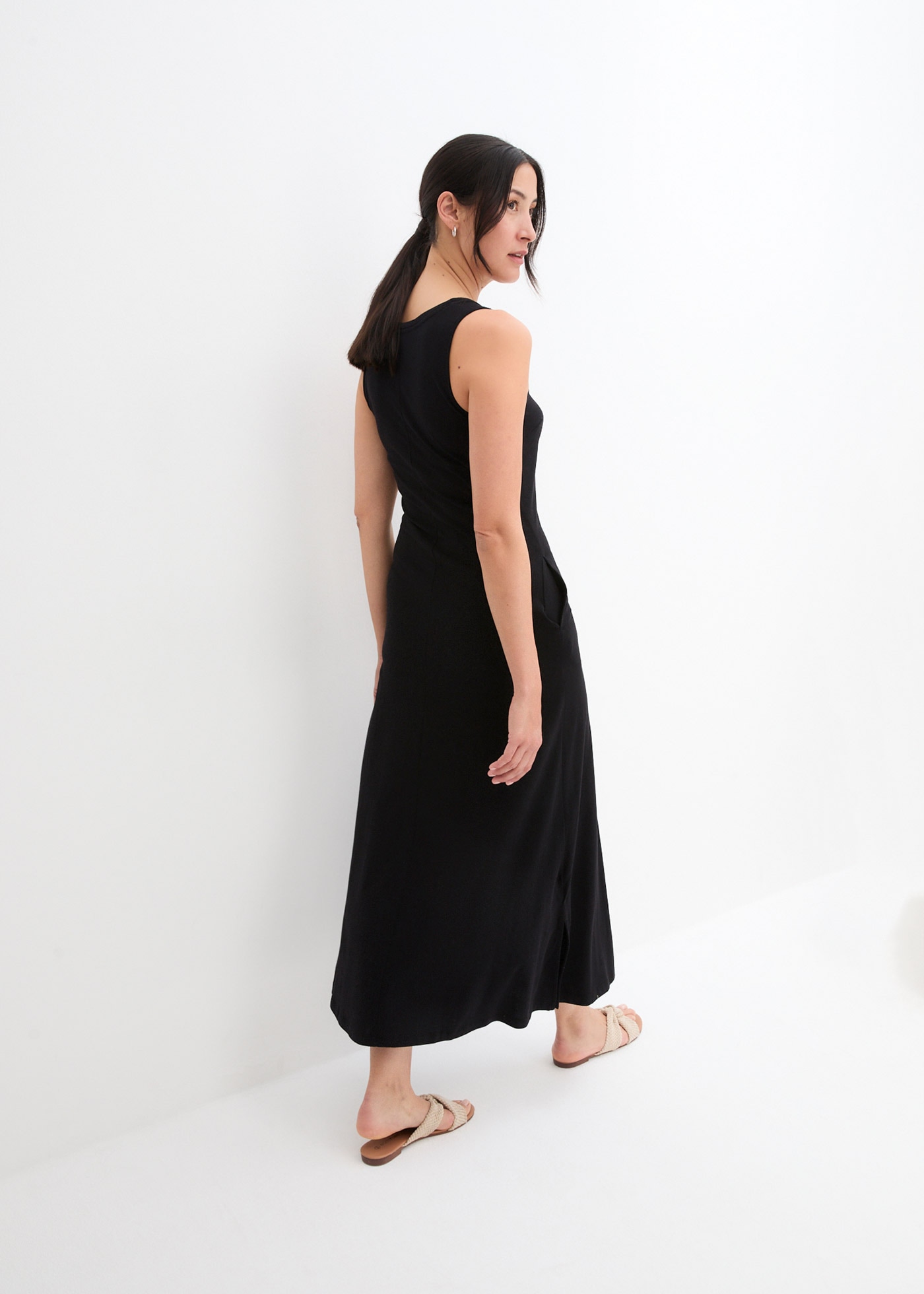 bonprix Maxikleid aus Jersey-Material, mit Viskose-Anteil, lässige Passform