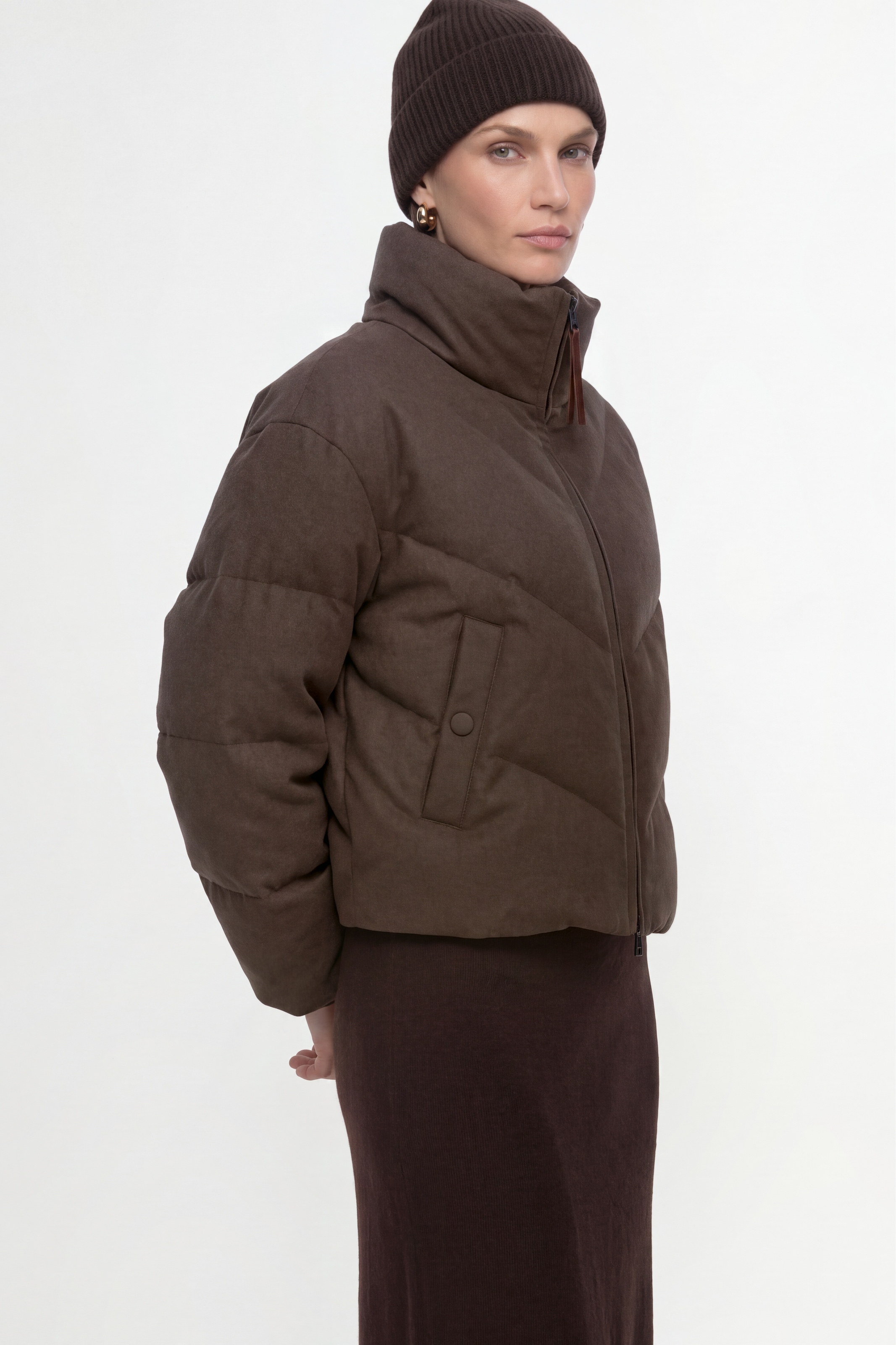 RICHROYAL Steppjacke ohne Kapuze aus Woll-Mix, Regular fit mit Stehkragen