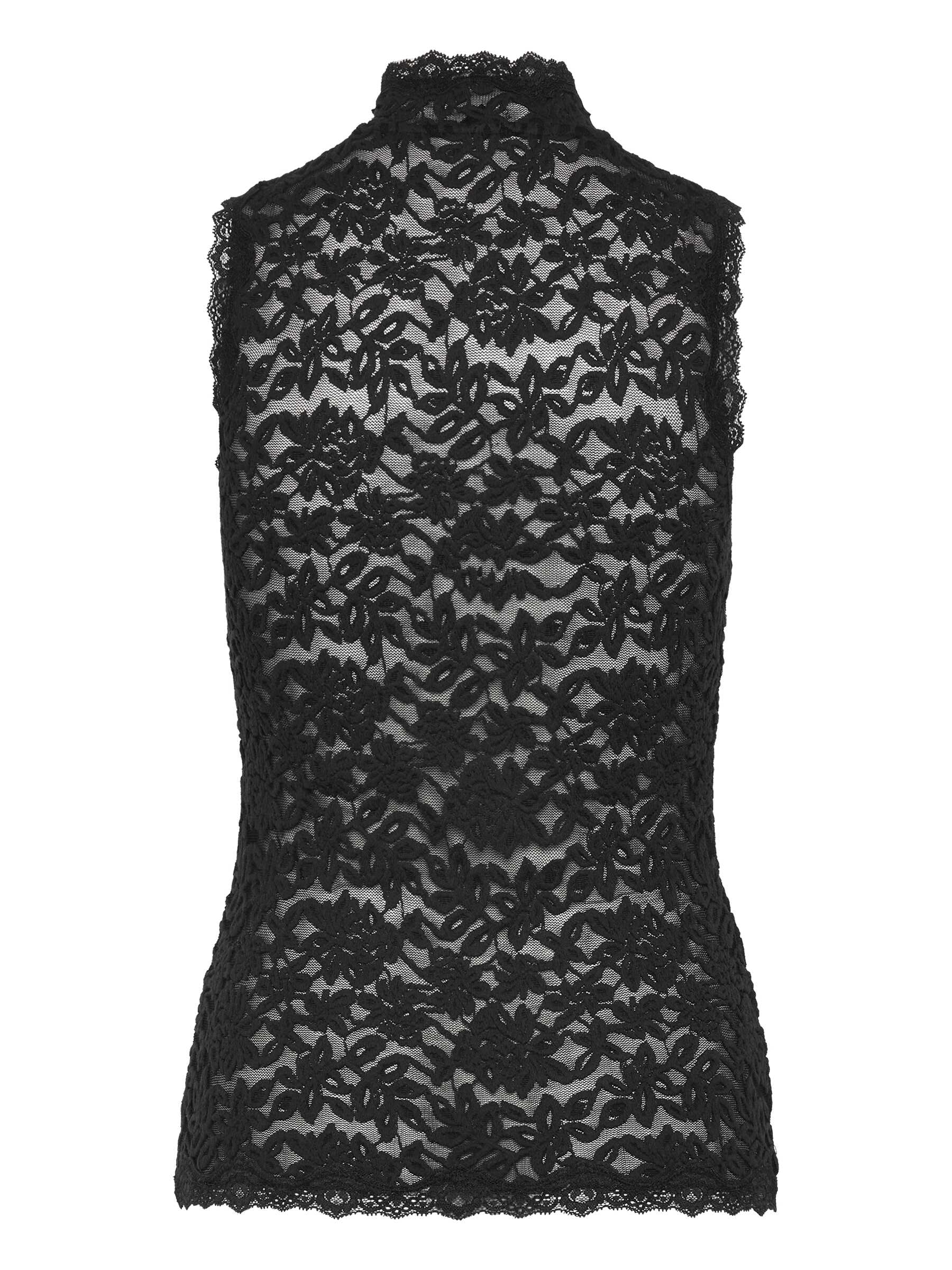 rosemunde Top en dentelle »Delicia lace top« aus elastischer Baumwollspitze mit Stehkragen und Knopfleiste