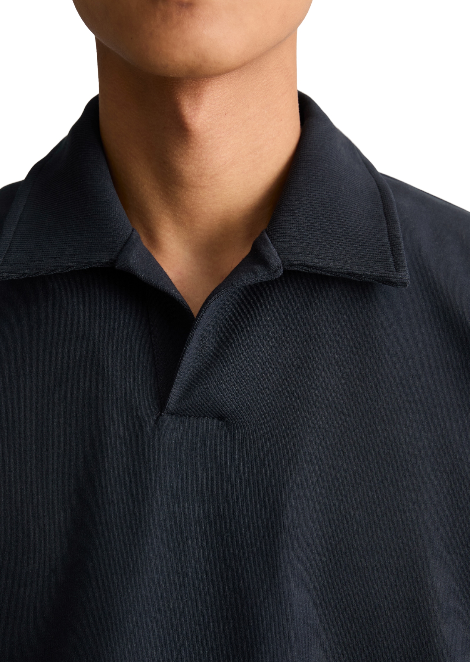 Marc O'Polo DENIM Polo à manches longues Sweat-shirt polo regular en jersey interlock lourd