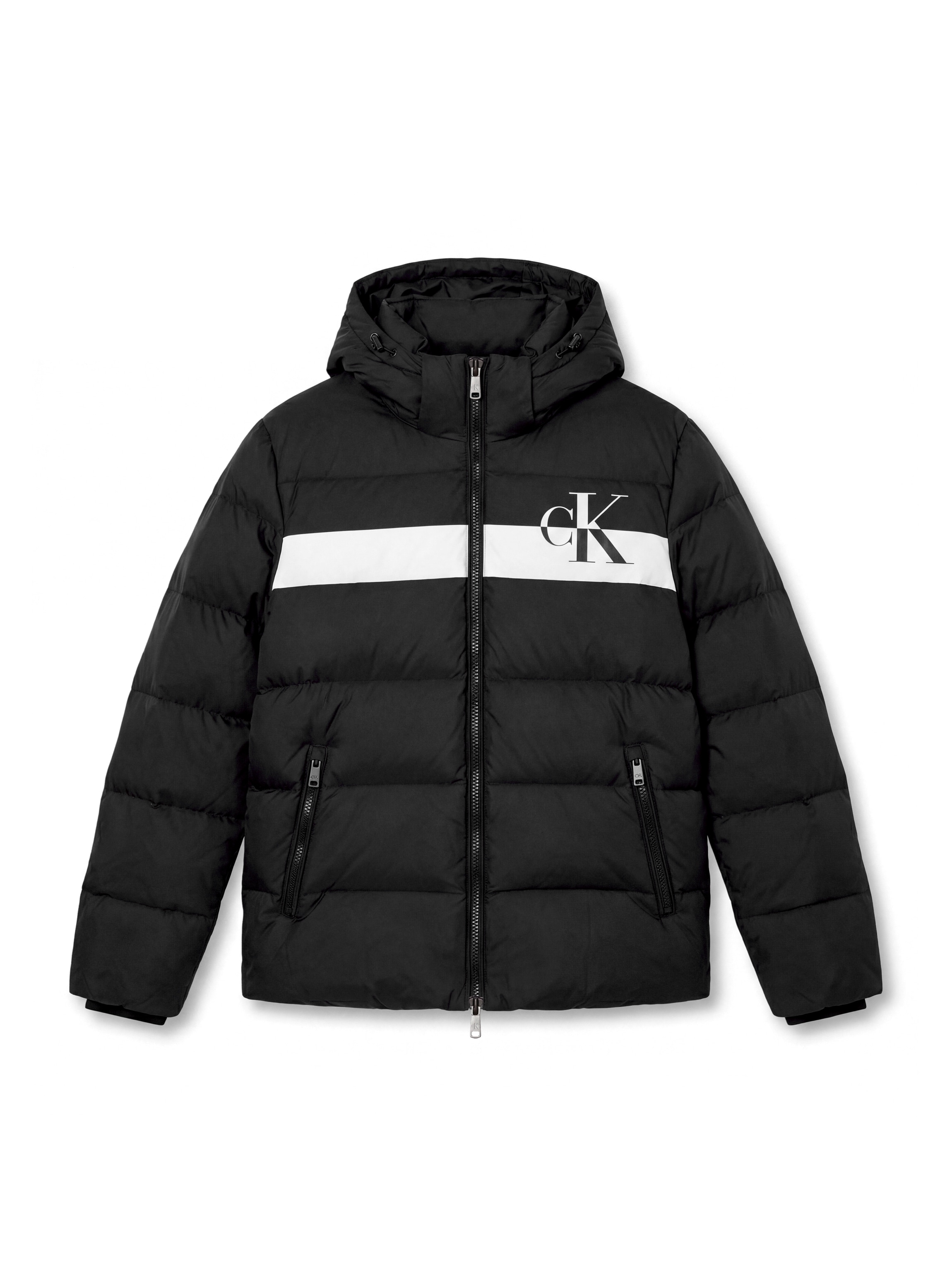 Calvin Klein Jeans Veste matelassée »NYLON COLORBLOCK PUFFER« avec capuche coupe régulière avec capuche amovible