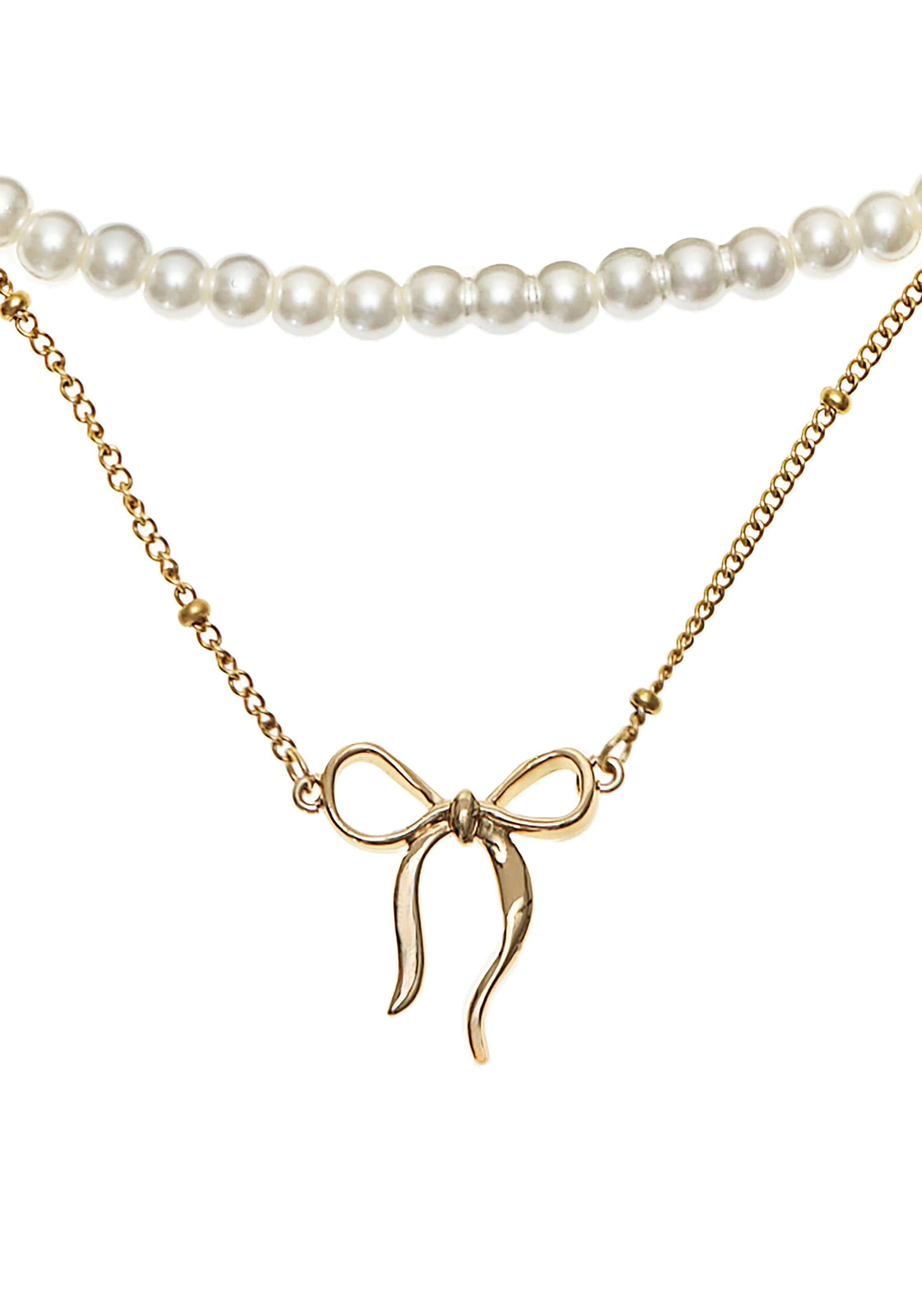 LASCANA Parure de bijoux »Edelstahlketten Set« (Set, Künstliche Süsswasserperlen, 2 cuis tlg.)  2-teiliges Halsketten Set