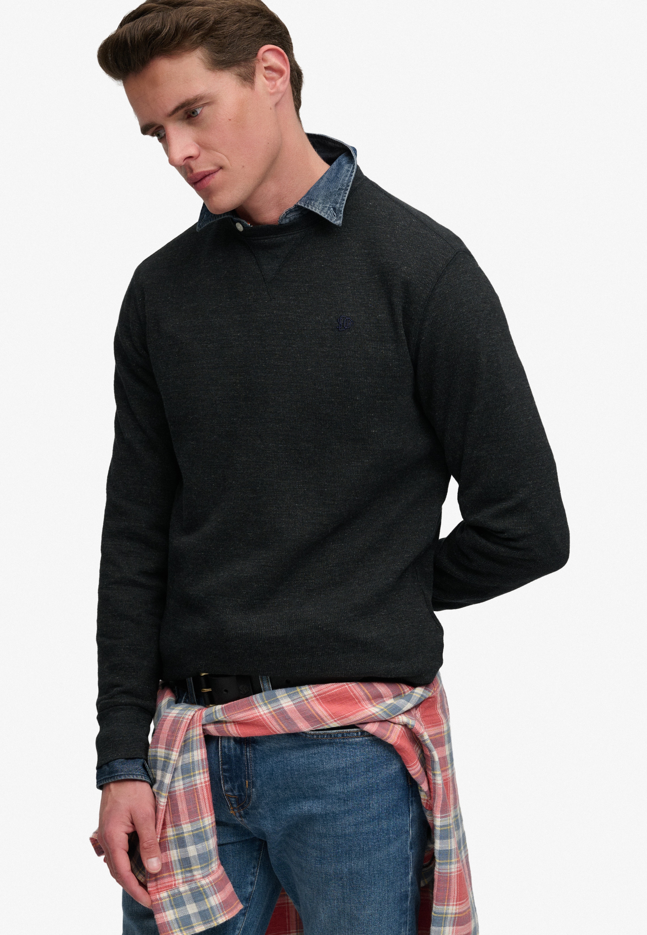 Superdry T-shirt à manches longues »CLASSIC SLUB WAFFLE TOP« en coton, coupe décontractée, avec encolure ronde