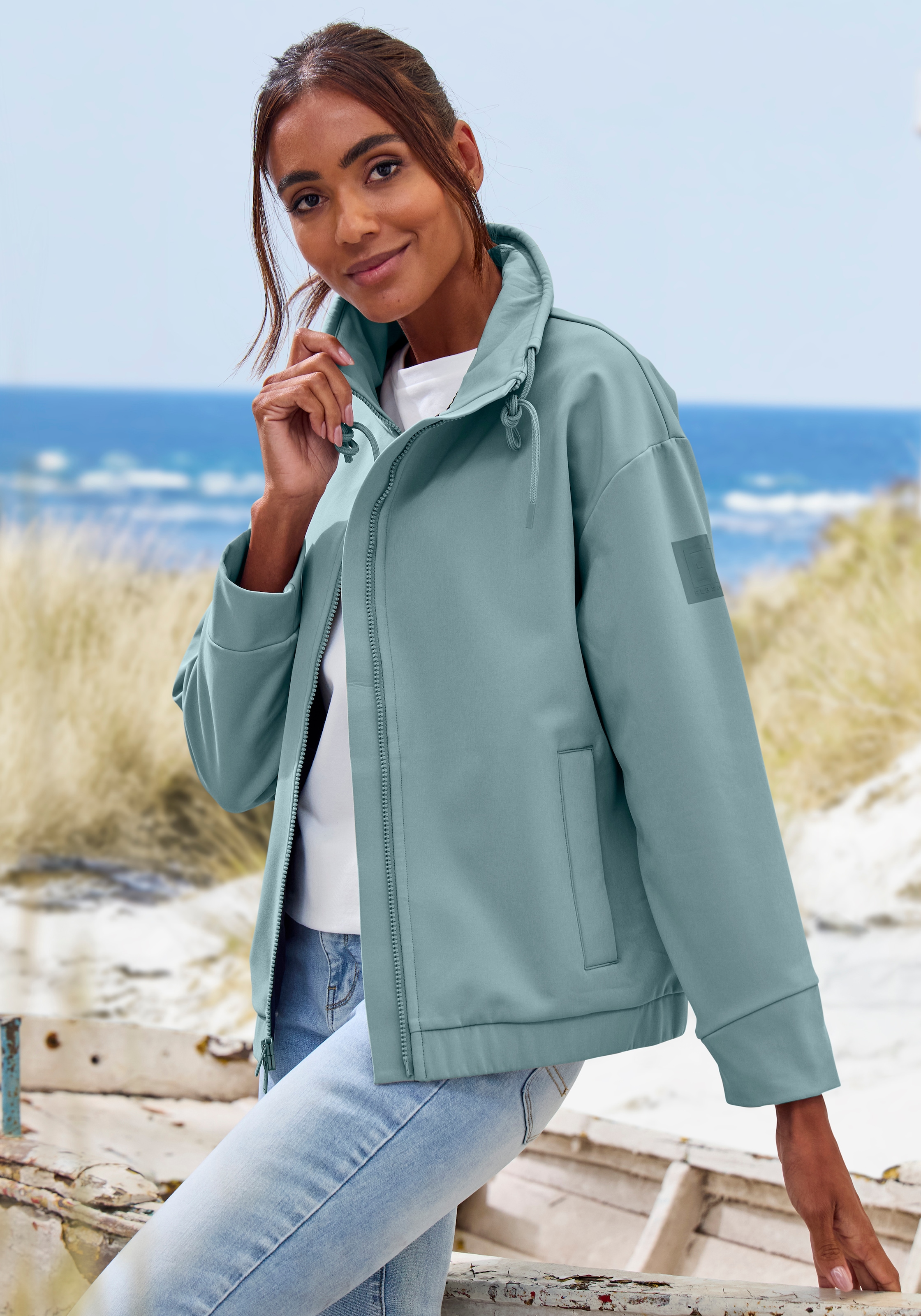 Elbsand Veste softshell avec col haut réglable