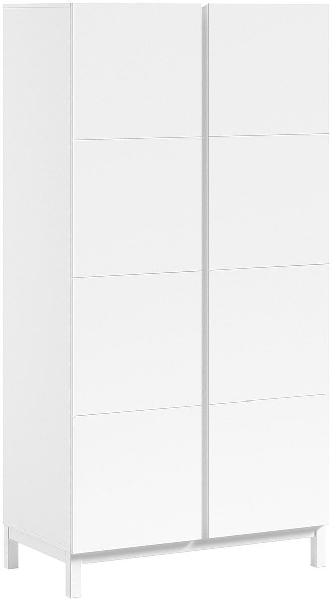 Vipack Set de chambre d'adolescent »Set best. aus Einzelbett 90/200, Nachtkonsole, Kleiderschrank 2-trg.« 3 cuis tlg. design épuré, surface laquée facile d'entretien en blanc