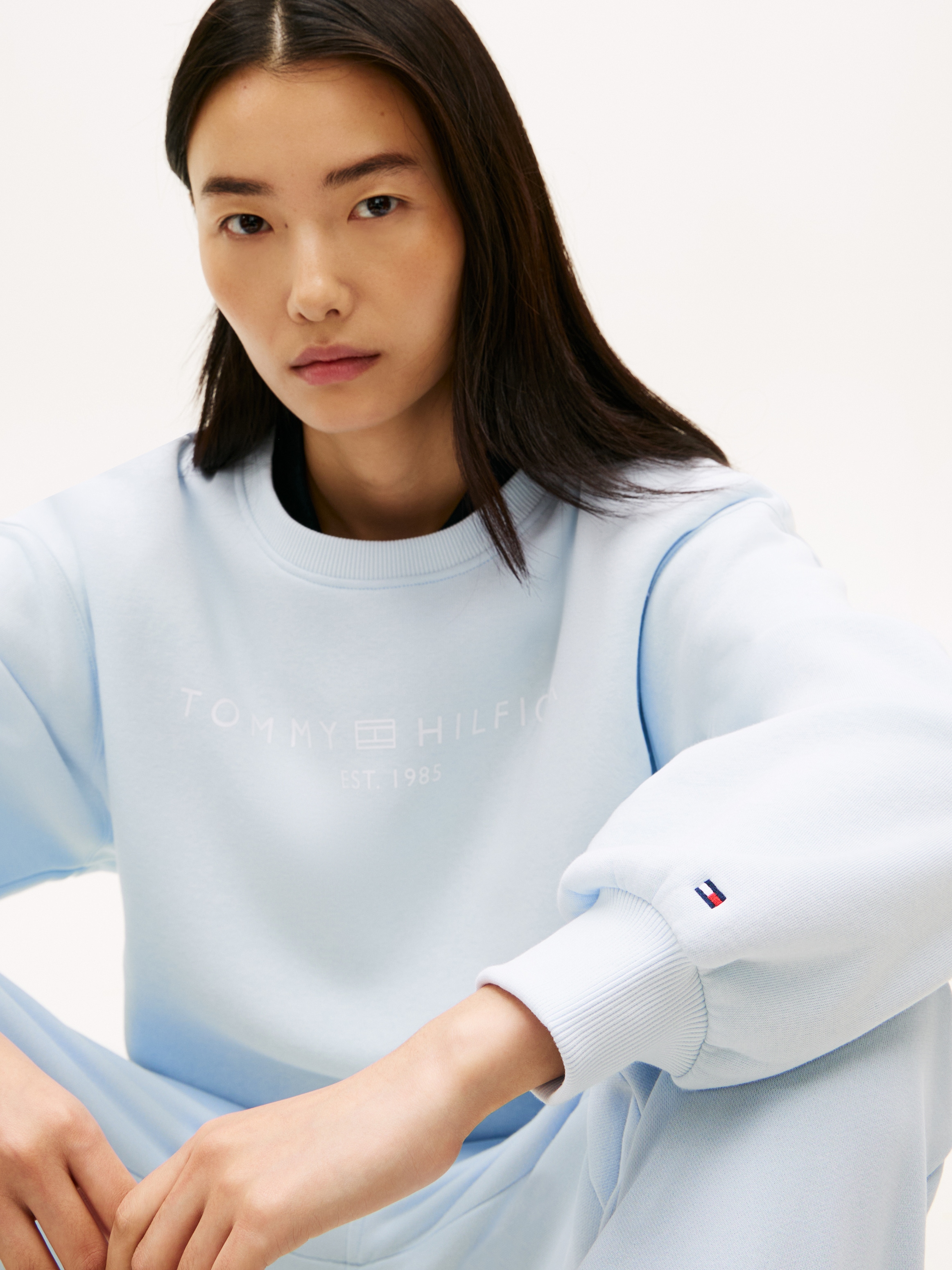 Tommy Hilfiger Sweat-shirt »CORP LOGO MDRN SWTSRT«, mélange de coton
