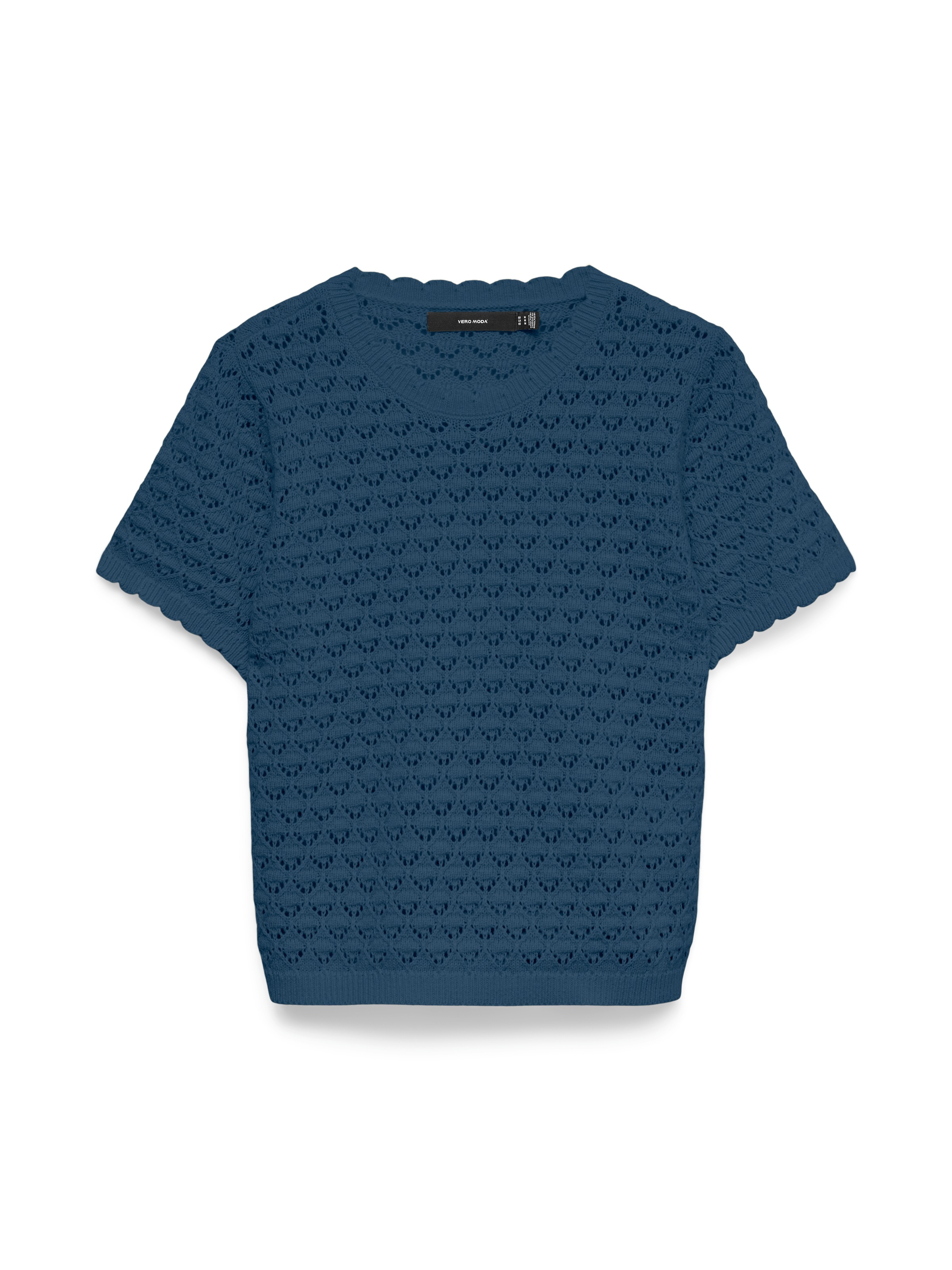 Vero Moda Top en tricot »VMJAQUELINE SS O-NECK TOP BOO« mit zartem Muster