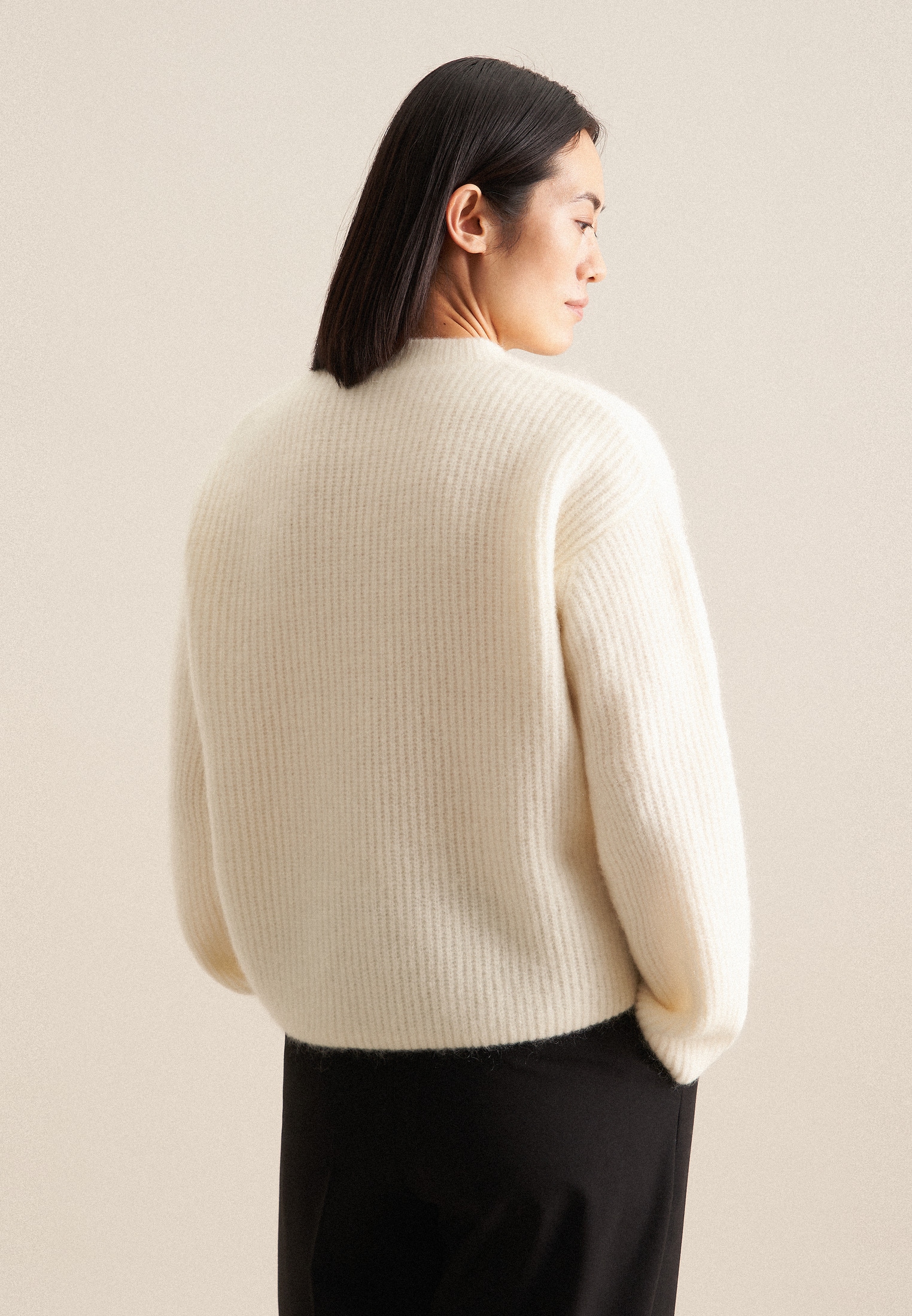 seidensticker Strickpullover »Schwarze Rose« Langarm Rundhals Uni