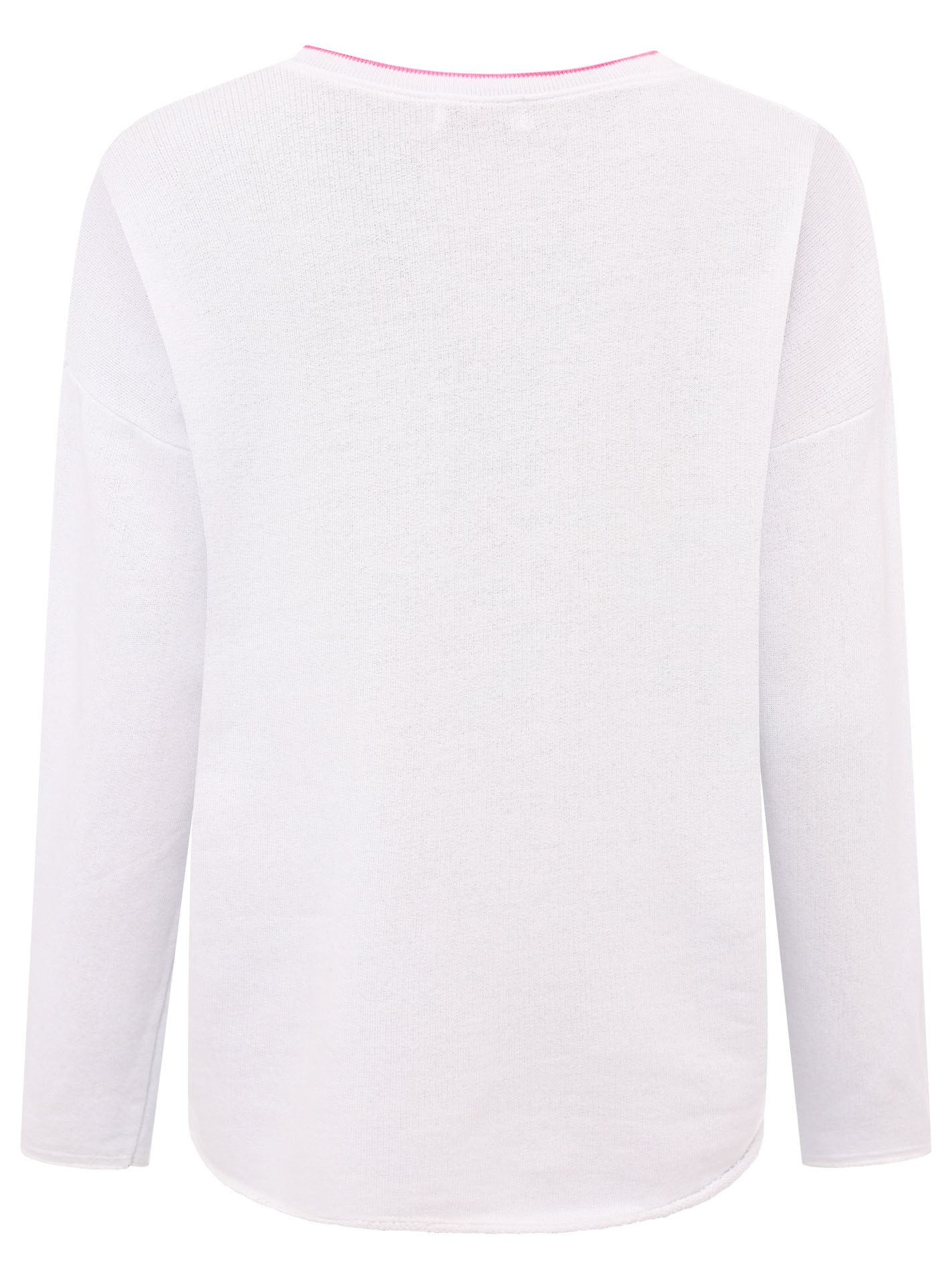 Zwillingsherz Sweatshirt »„Positive Mind Neon Kante”«, mit Kontrastnaht, V-Neck, washed out Optik, langarm
