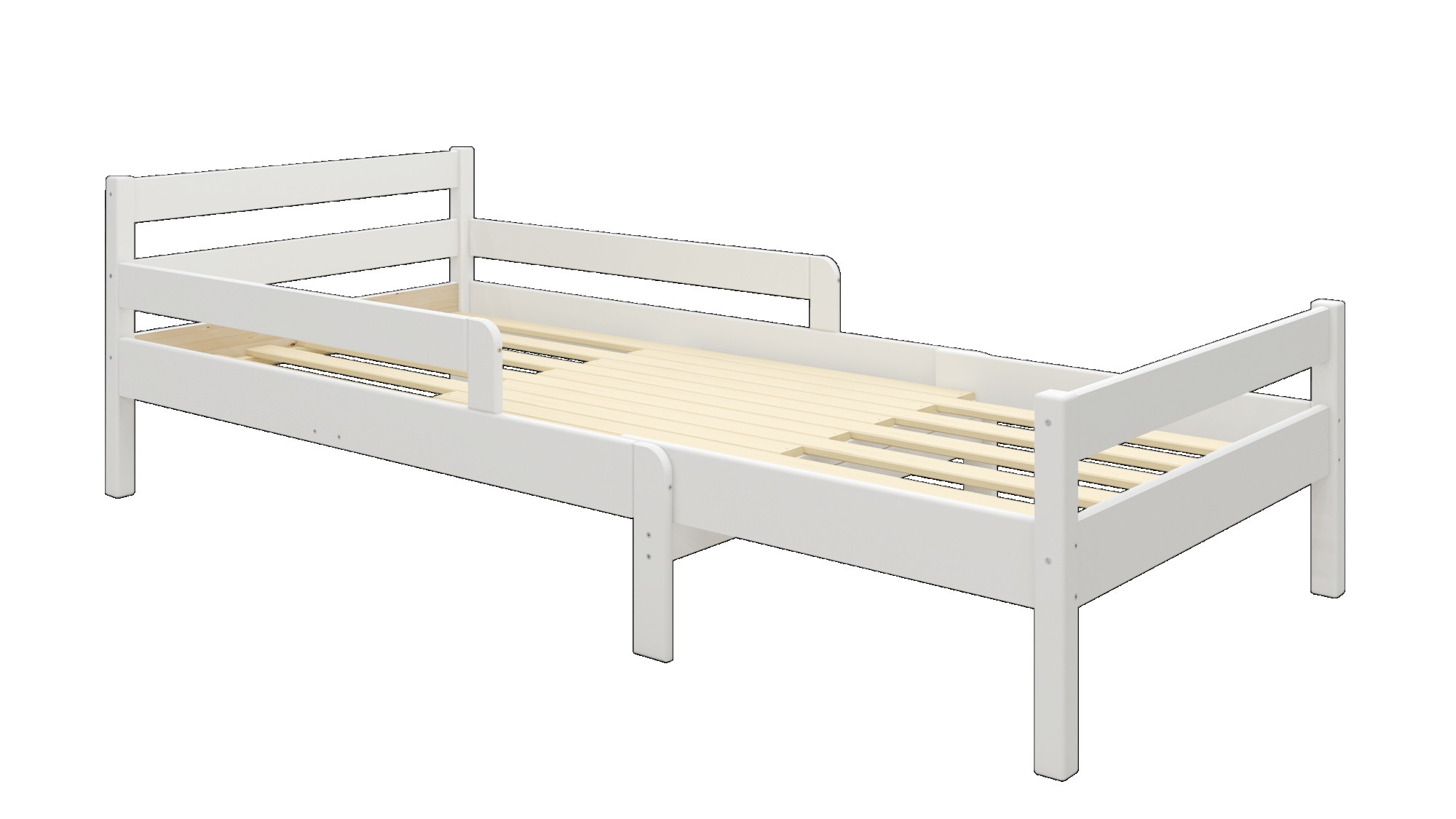 GOODproduct Kinderbett »Wenke,  ausziehbar von 140 bis 200 cm, FSC®« 90cm Breite, 140-200cm Liegefläche,  massive Kiefer, mit Lattenrost, zeitlose Optik,  Rausfallschutz