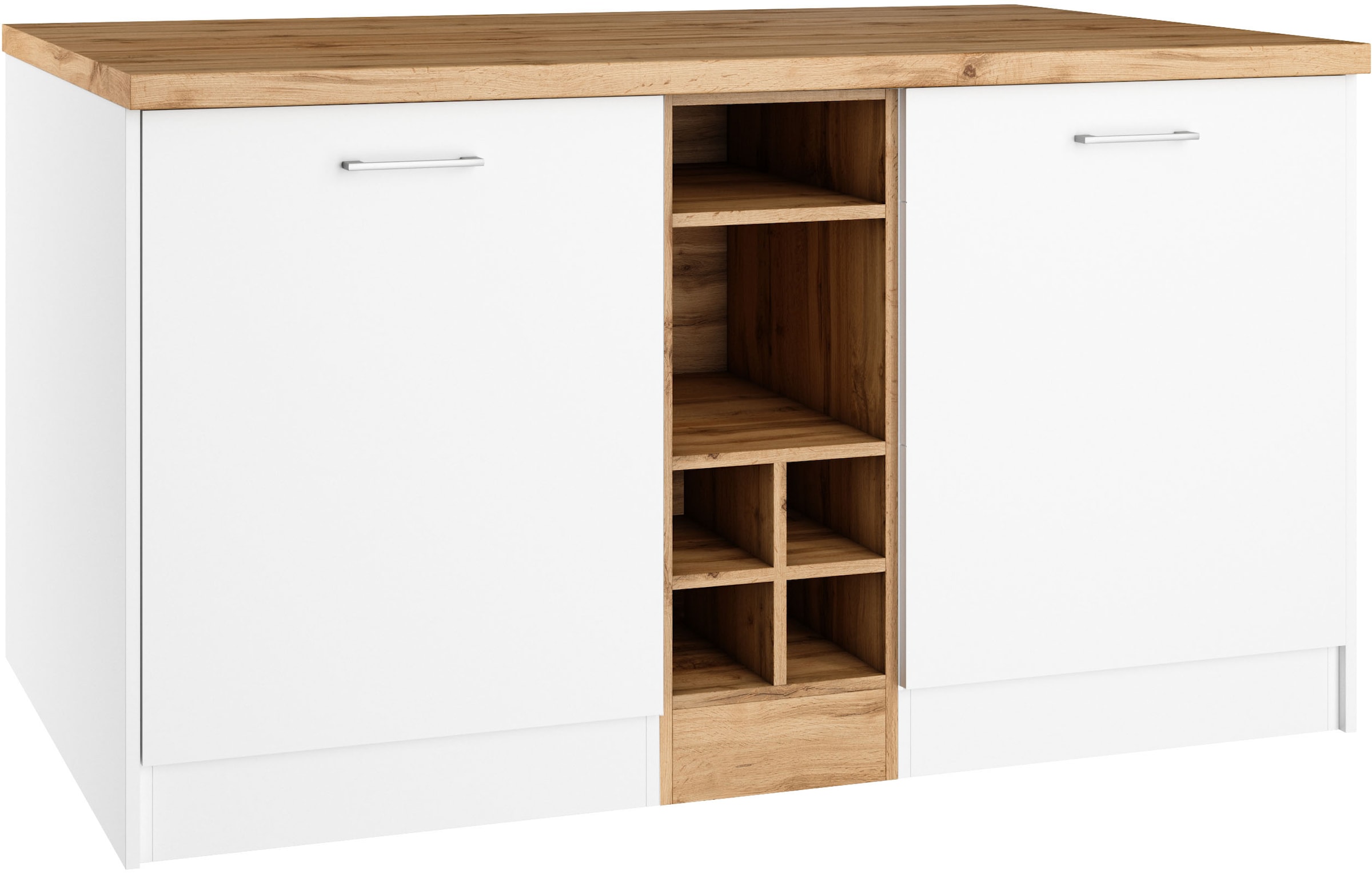 KOCHSTATION Ilot de cuisine »KS-Milan« dimensions 153/100 cm, beaucoup d’espace de rangement, lieu central : cuisine