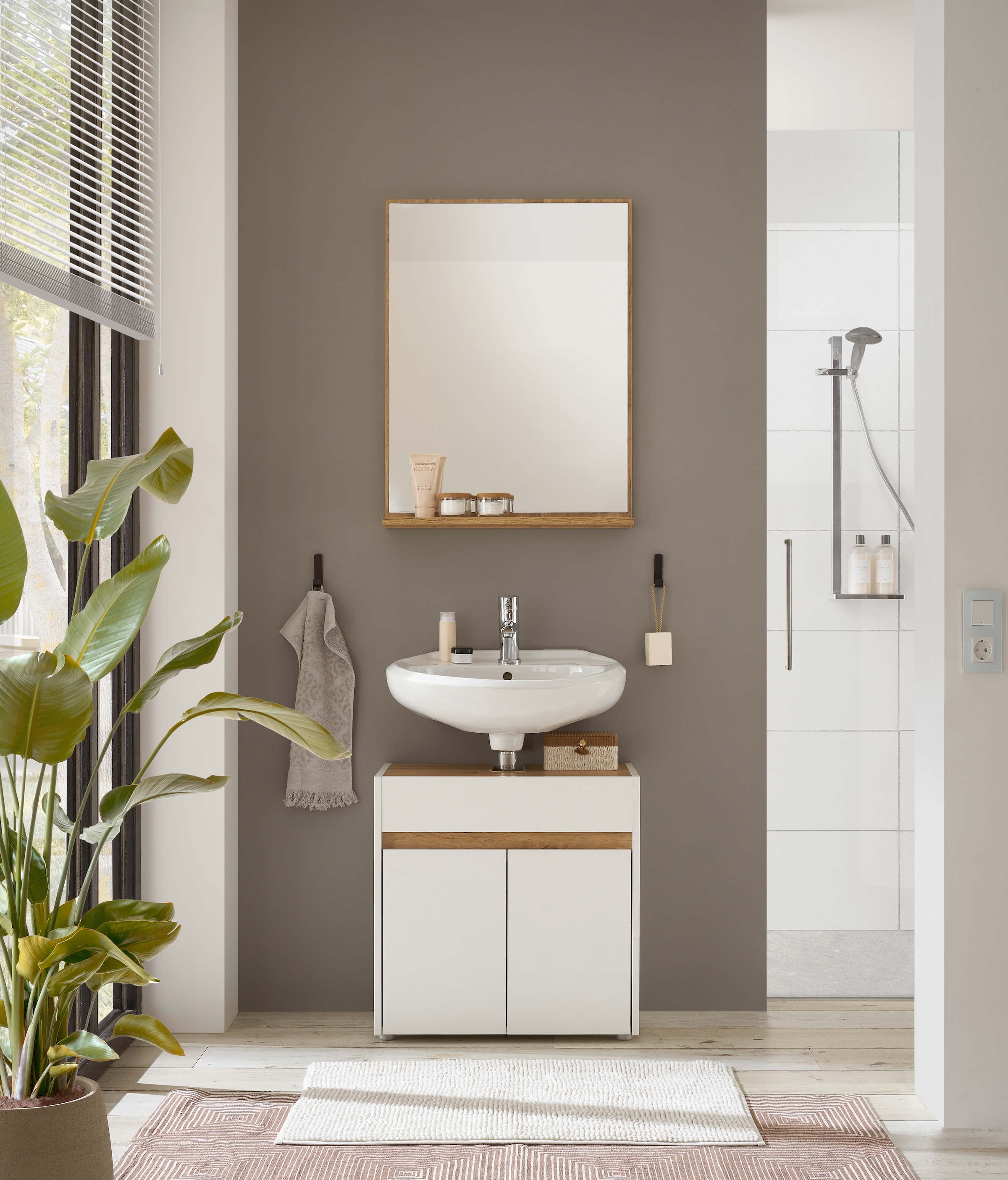 Home affaire Badmöbel-Set »CITY/ GIRON, Bad im zeitlosen Design, 2-teiliges Badezimmer« Set, 2 Stk. tlg.