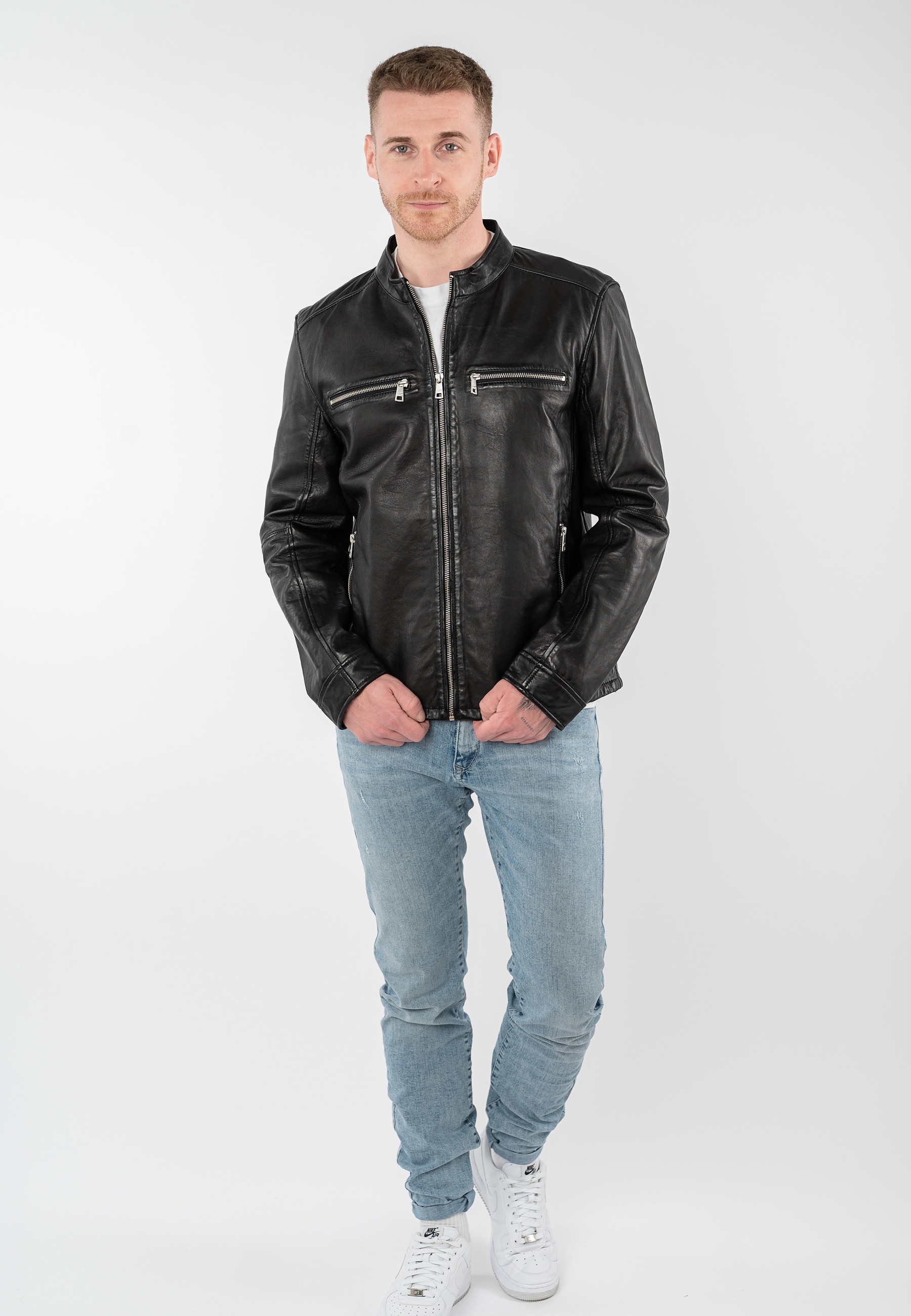 Mauritius Veste en cuir »MMBounto« mit Stehkragen