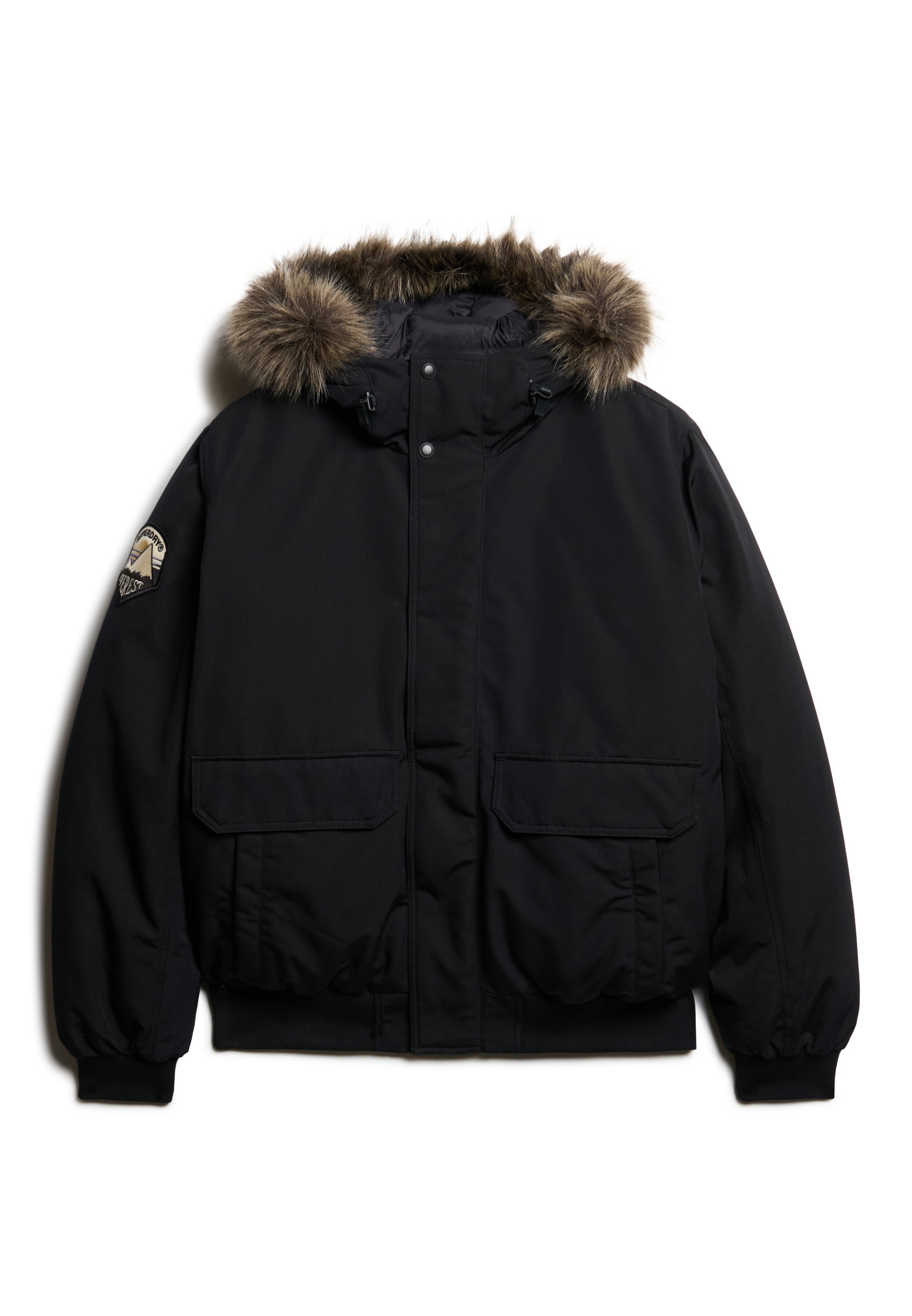 Superdry Steppjacke »EVEREST FAUX FUR BOMBER JACKET« mit Kapuze