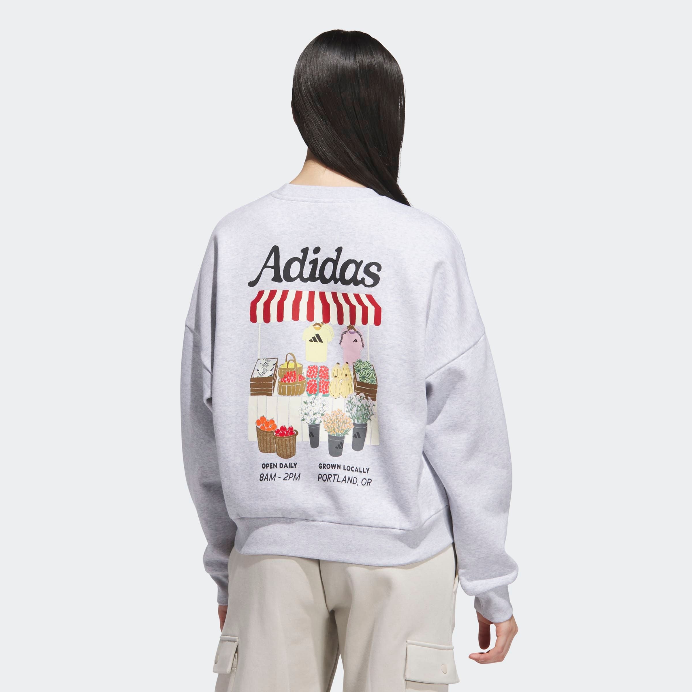 adidas Sportswear Sweatshirt »W FARMMKT SWT«, mit bunter Grafik, ohne Verschluss, lässige Form, aus Baumwollmix
