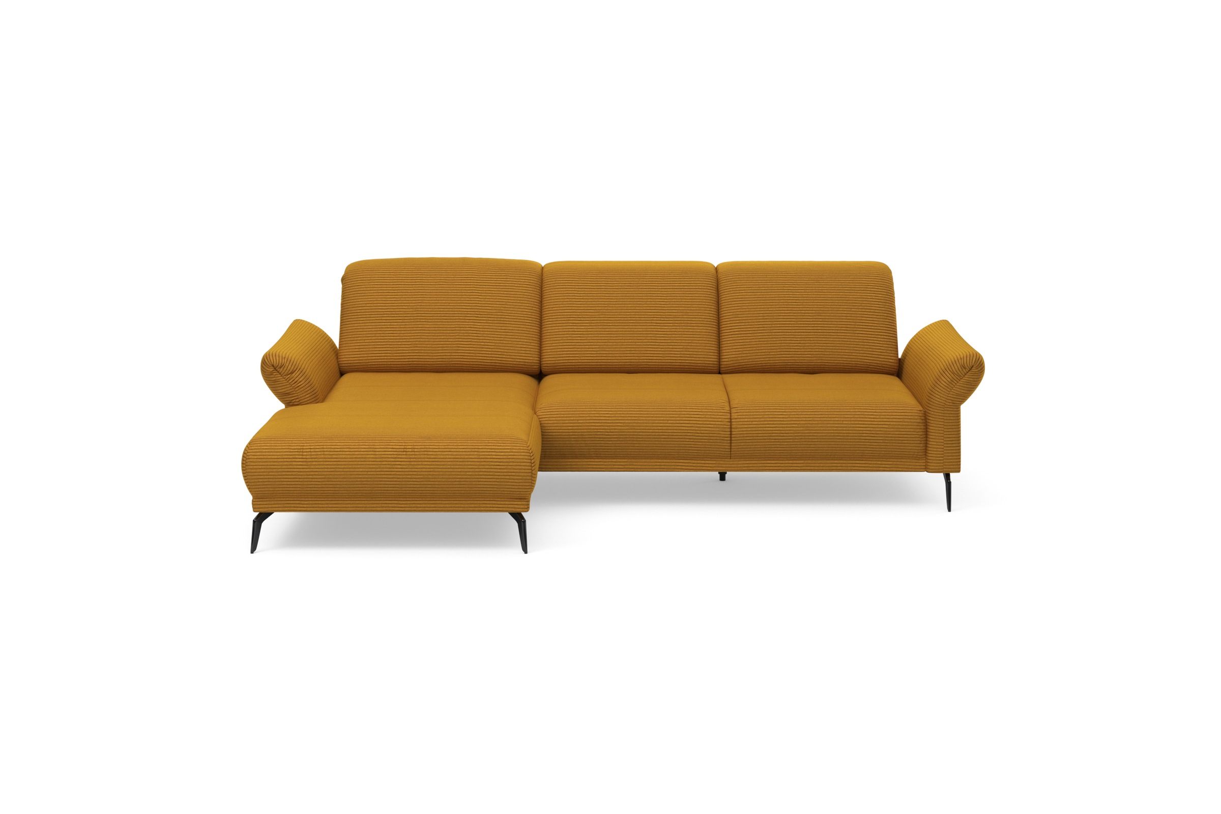 Home affaire Canapé d'angle »Coco L-Form« Sitztiefen-, Arm- und Kopfteilverstellung, Cord-Bezug, Fusshöhe 15 cm