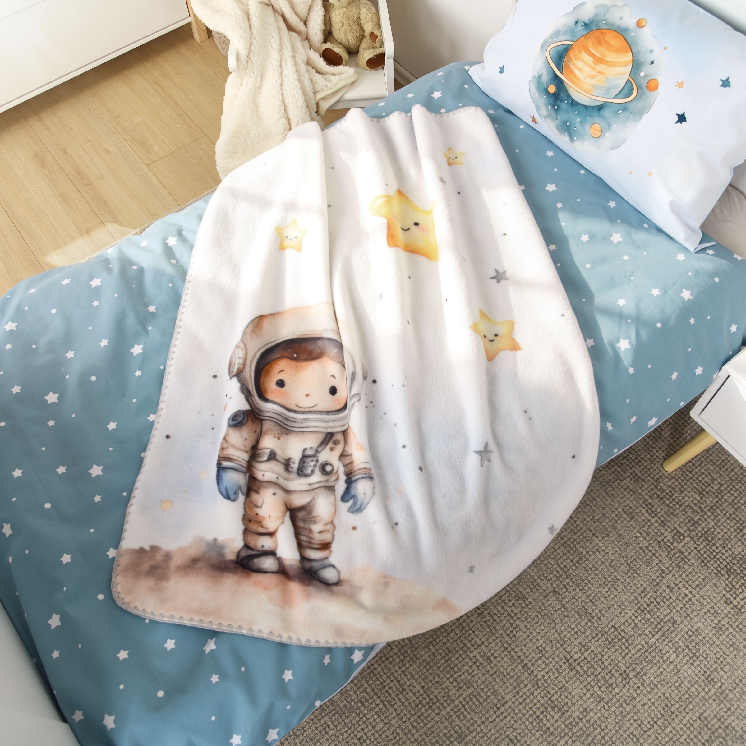 Baby Best Couverture pour bébé »Kleiner Astronaut« Parfait pour câliner – à la maison et en déplacement