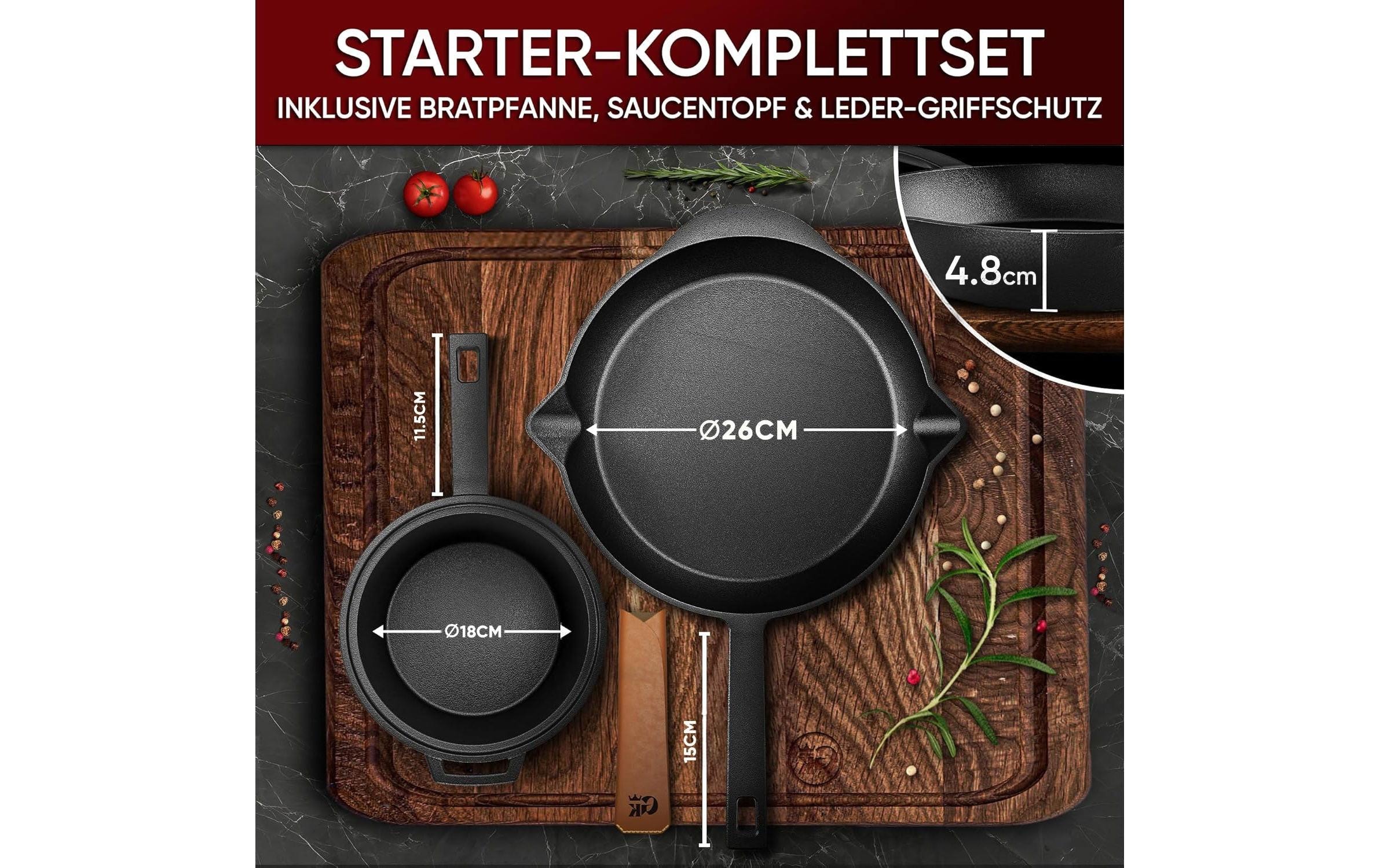   Grilltopf »Gusskoenig Gusseisen Set Holzbox 8-teilig« Gusseisen 8 Stk. tlg.