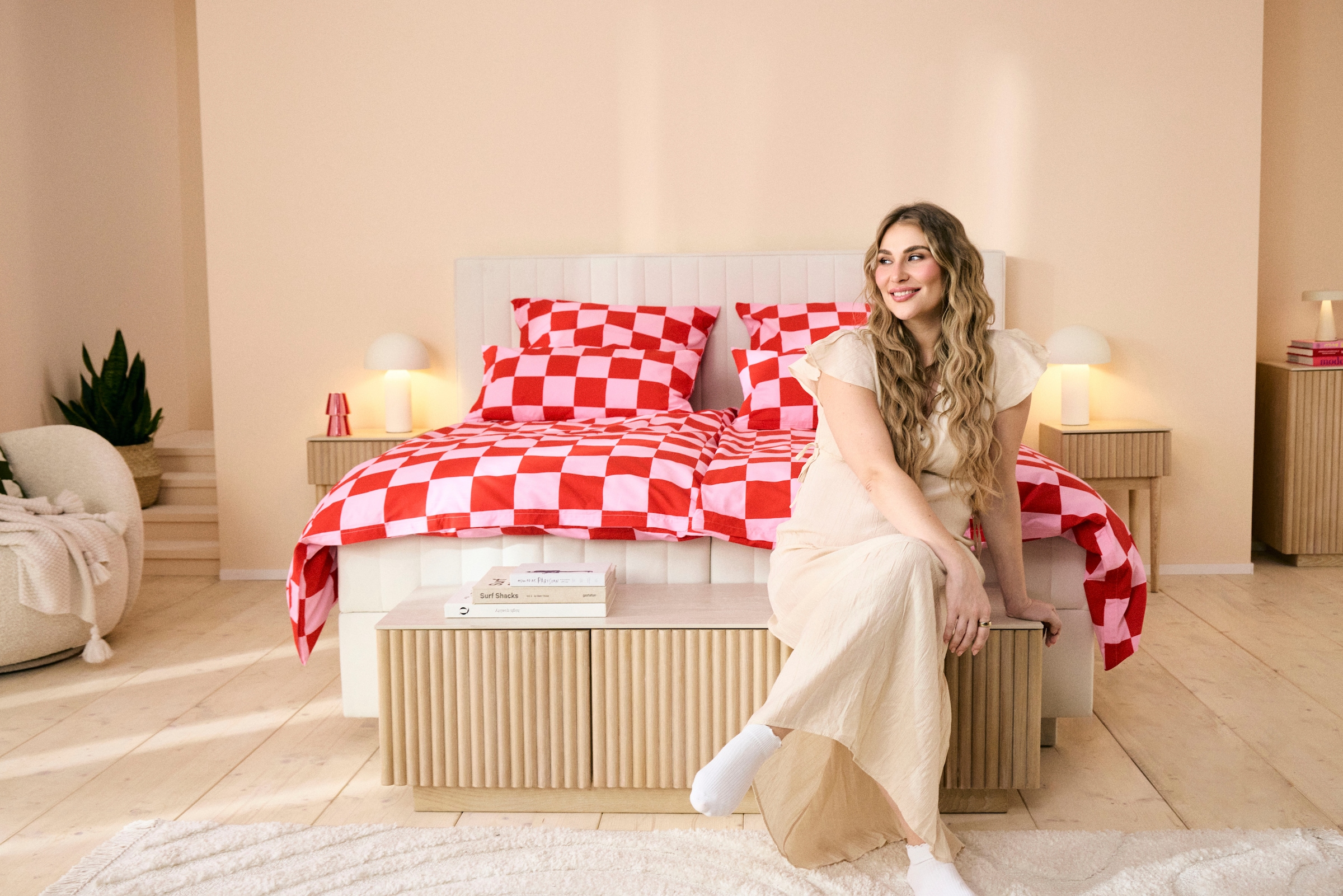 homsy by Ana Johnson Meuble TV »Solva« Holzoptik aus Esche, geriffelte Front, Keramikplatte, Breite 138 cm