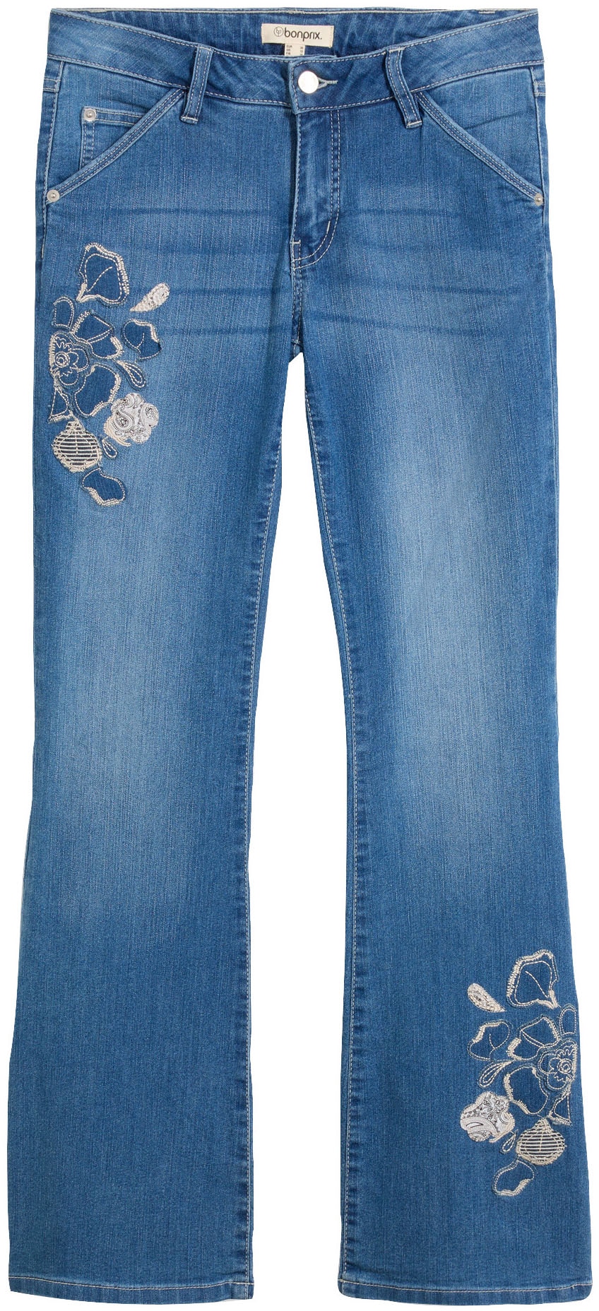 bonprix Jeans à pattes d'eph Regular Fit, aus Baumwolle, Polyester und Elasthan