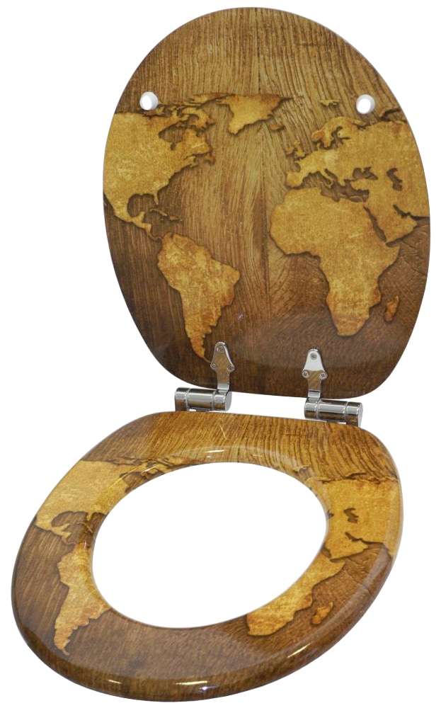 Sanilo Badaccessoire-Set »World Map« bestehend aus WC-Sitz, Badteppich und Waschbeckenstöpsel