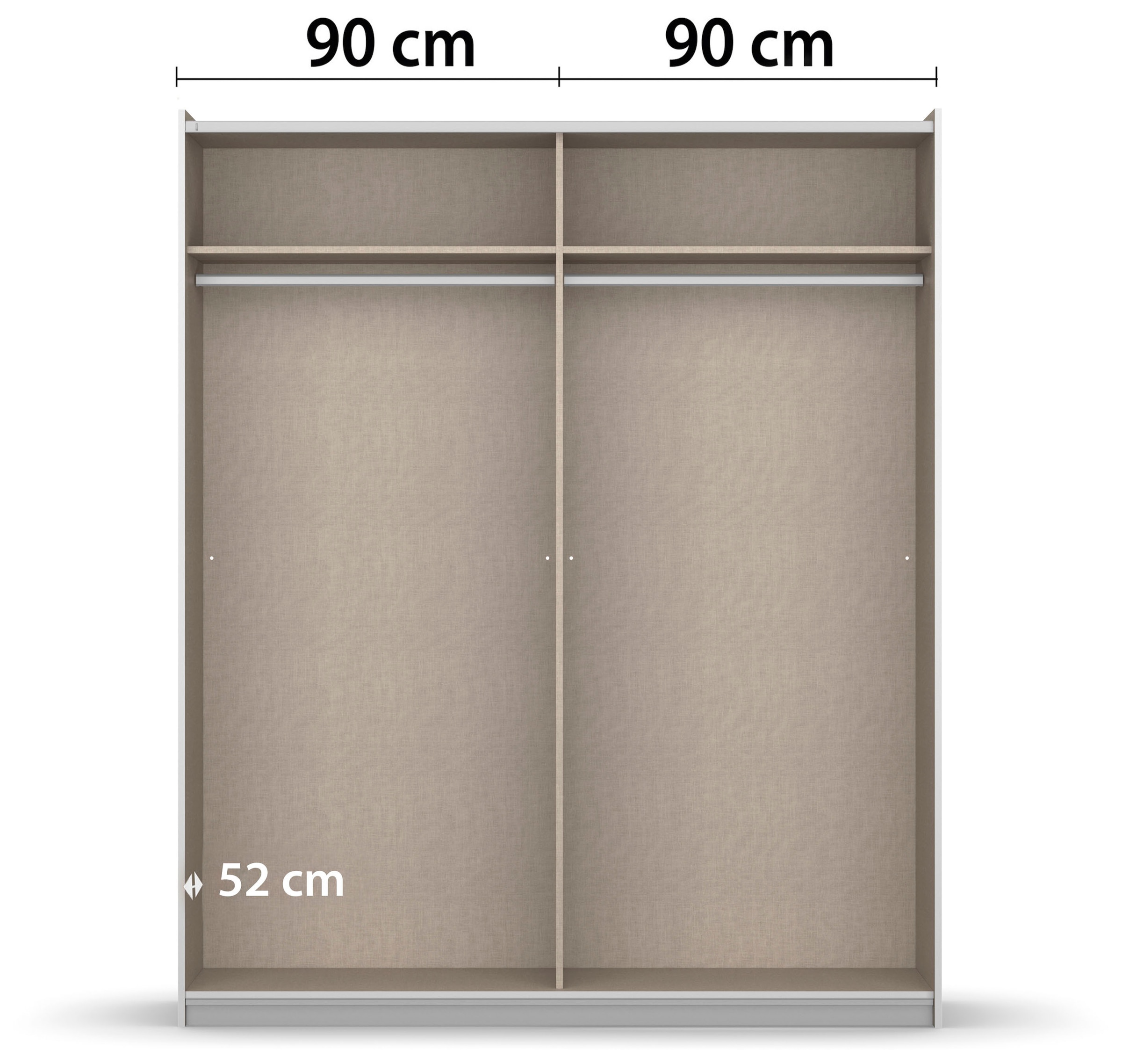 rauch Armoire à portes coulissantes »Kleiderschrank Schrank KinderzimmerSUBITO« Schlafzimmerschrank Glas- und Spiegel Breiten 136 & 181 - Höhe 197 cm