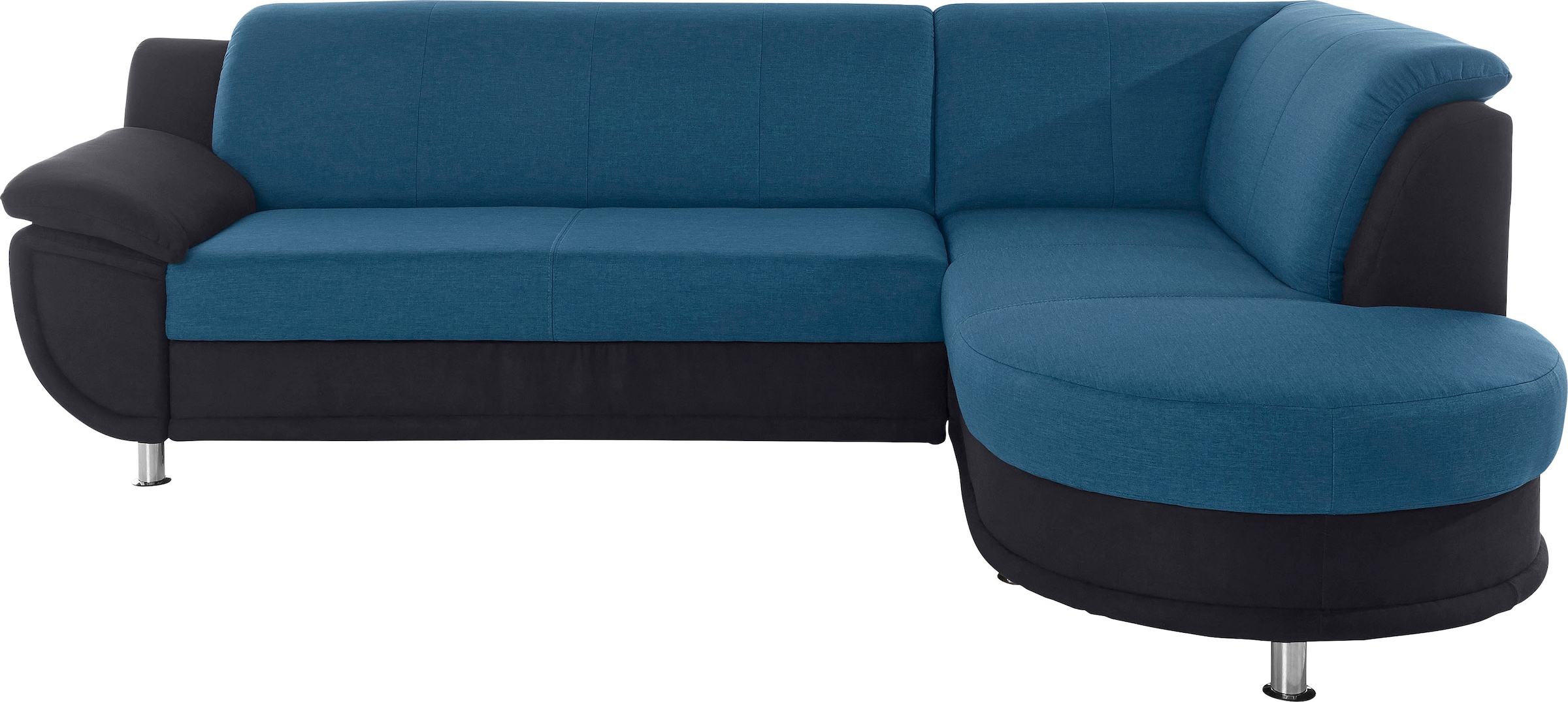 TRENDMANUFAKTUR Canapé d'angle »Rondo 3, zeitlos & bequem, Materialmix, L-Form, Breite 265cm« au choix avec ressorts pour plus de confort, au choix avec fonction lit