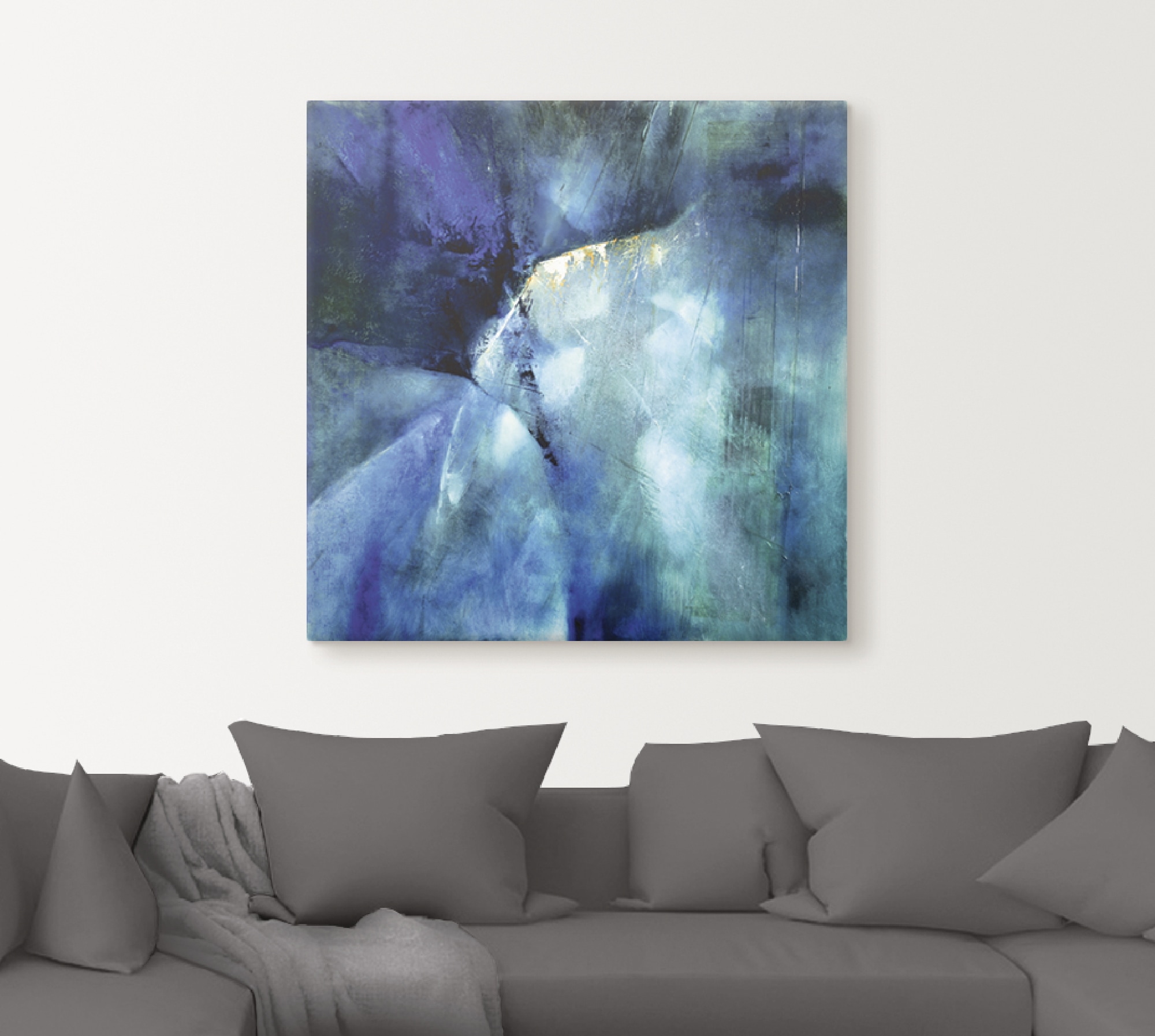 Artland Leinwandbild »Komposition in blau« Gegenstandslos 1 Stk. tlg. auf Holzrahmen gespannt