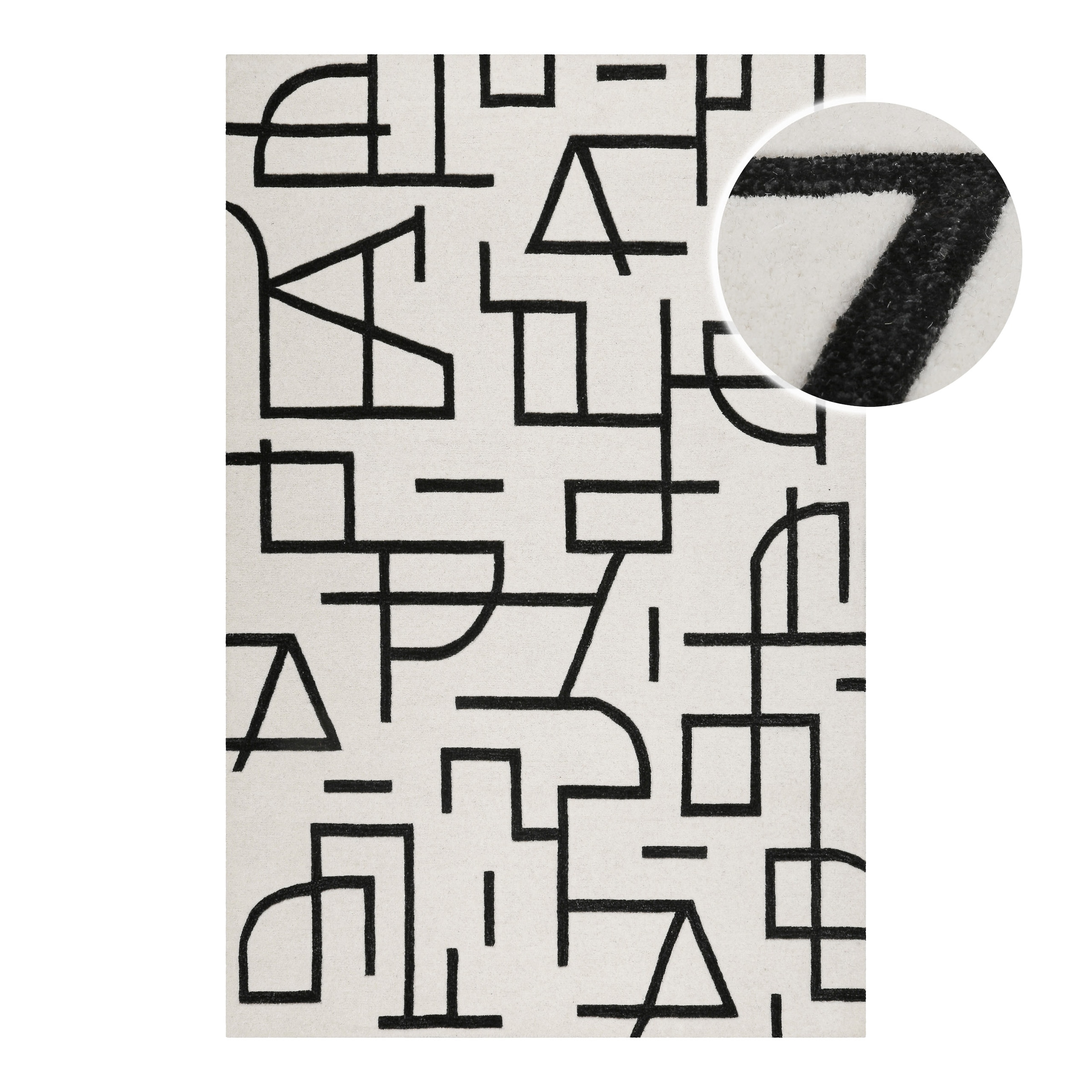 Wecon home Tapis »Beatrice« Rectangulaire 13 mm Höhe Tapis à poils courts, laine vierge, découpe en contour, tufté main, salon