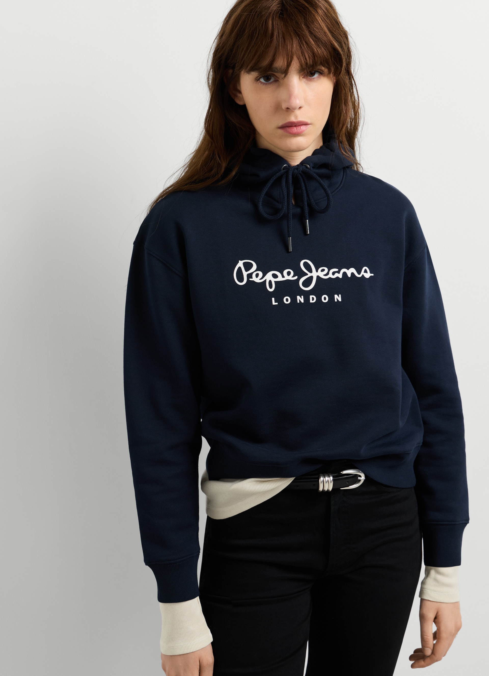Pepe Jeans Hoodie »BADDY HOODIE«, en mélange de coton, inscription logo
