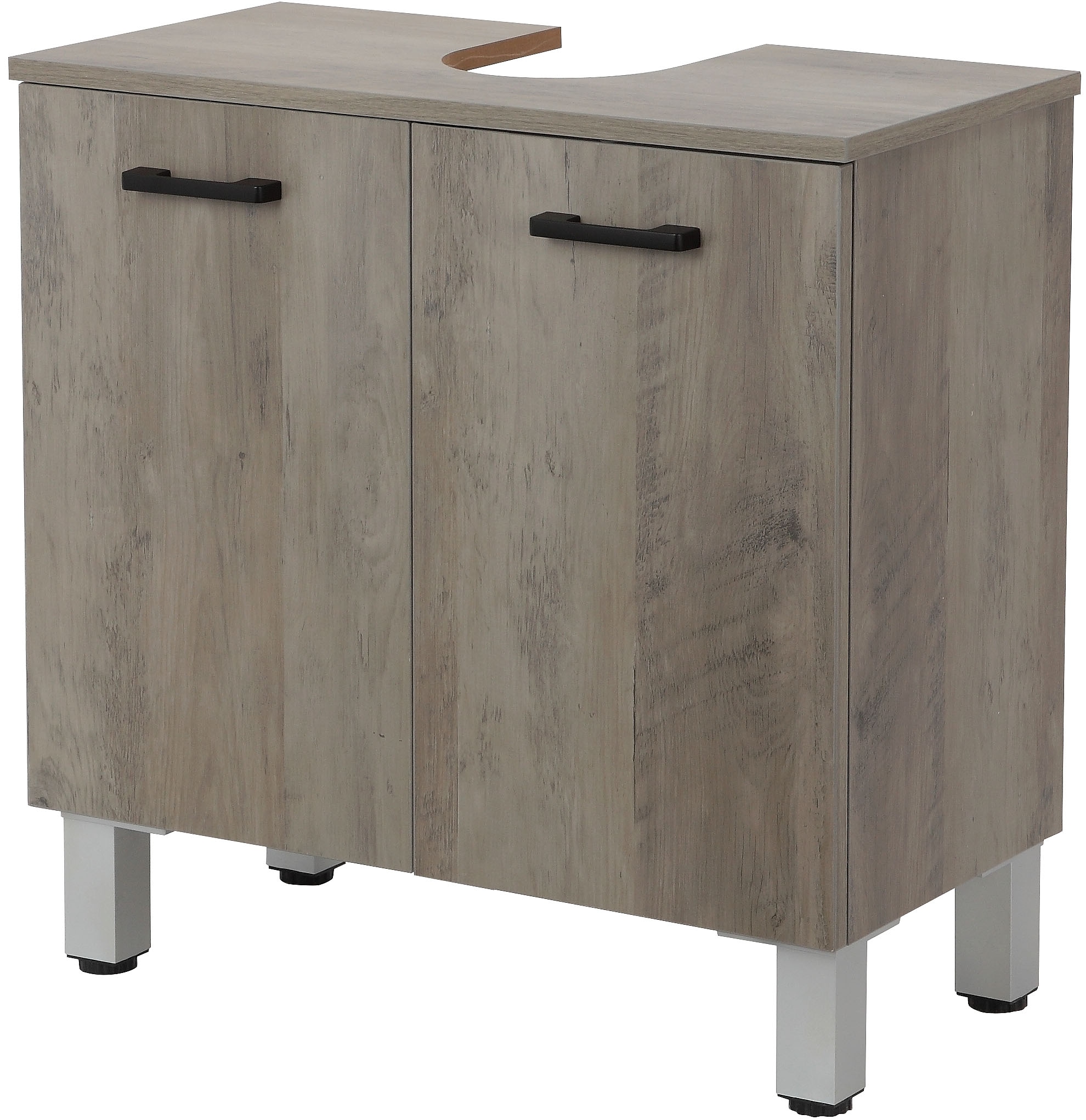 welltime Armoire sous lavabo »Florenz,Breite 60cm, 2 Tür, 2 Fächer, mit Siphonausschnitt, MDF-Front« in verschiedenen Farben erhältlich, Badmöbel, Badschrank, Kommode, Bad