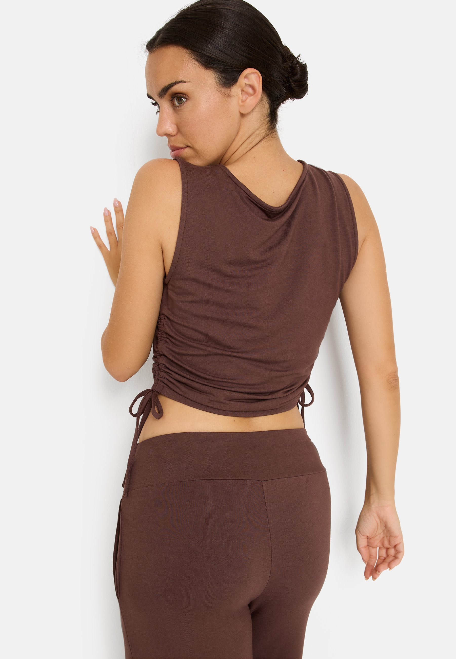LSCN by LASCANA Shirt à col rond liage latéral