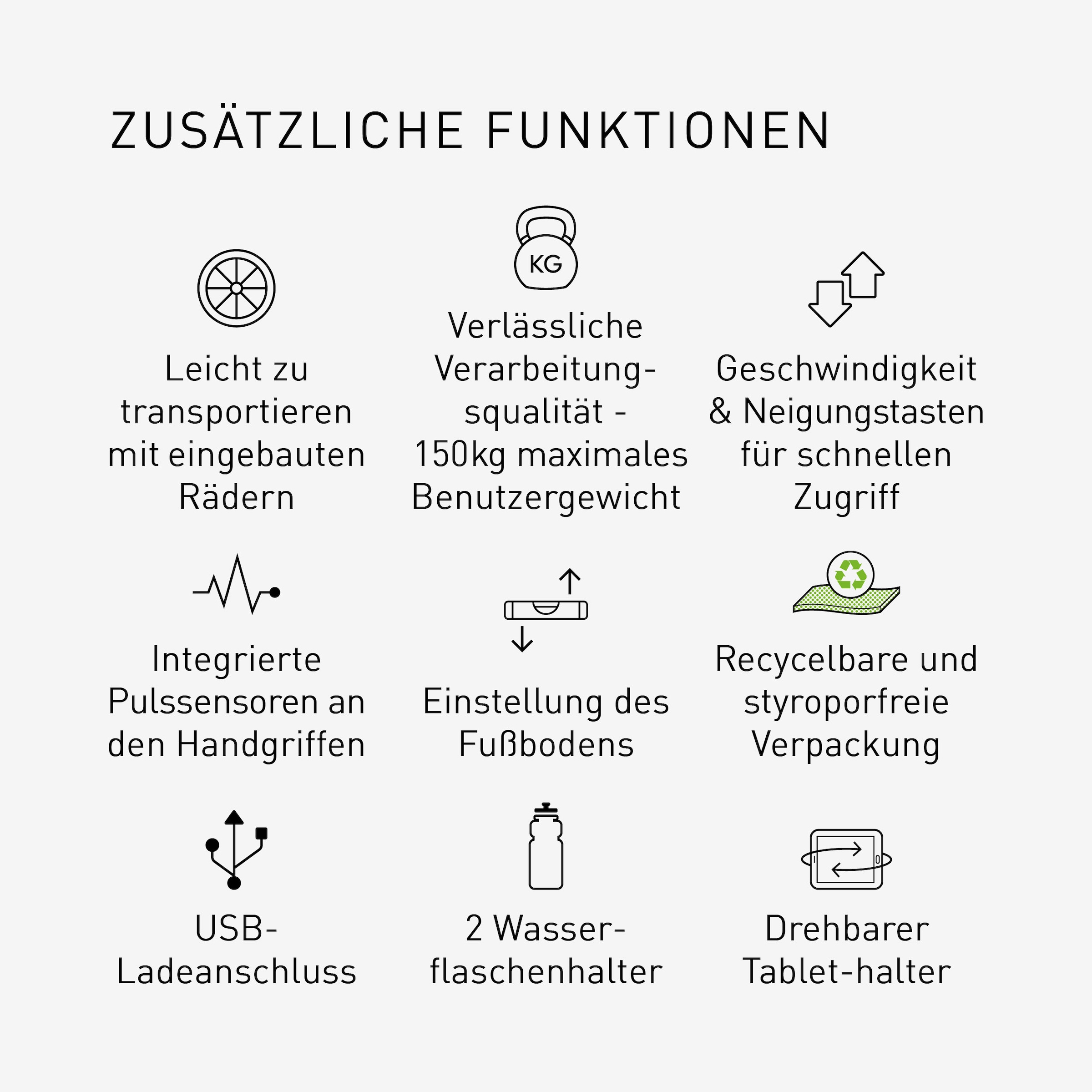 adidas Performance Laufband »Laufband T-23« bis max. 20 km/h, mit Steigung, 150 kg max. Benutzergewicht