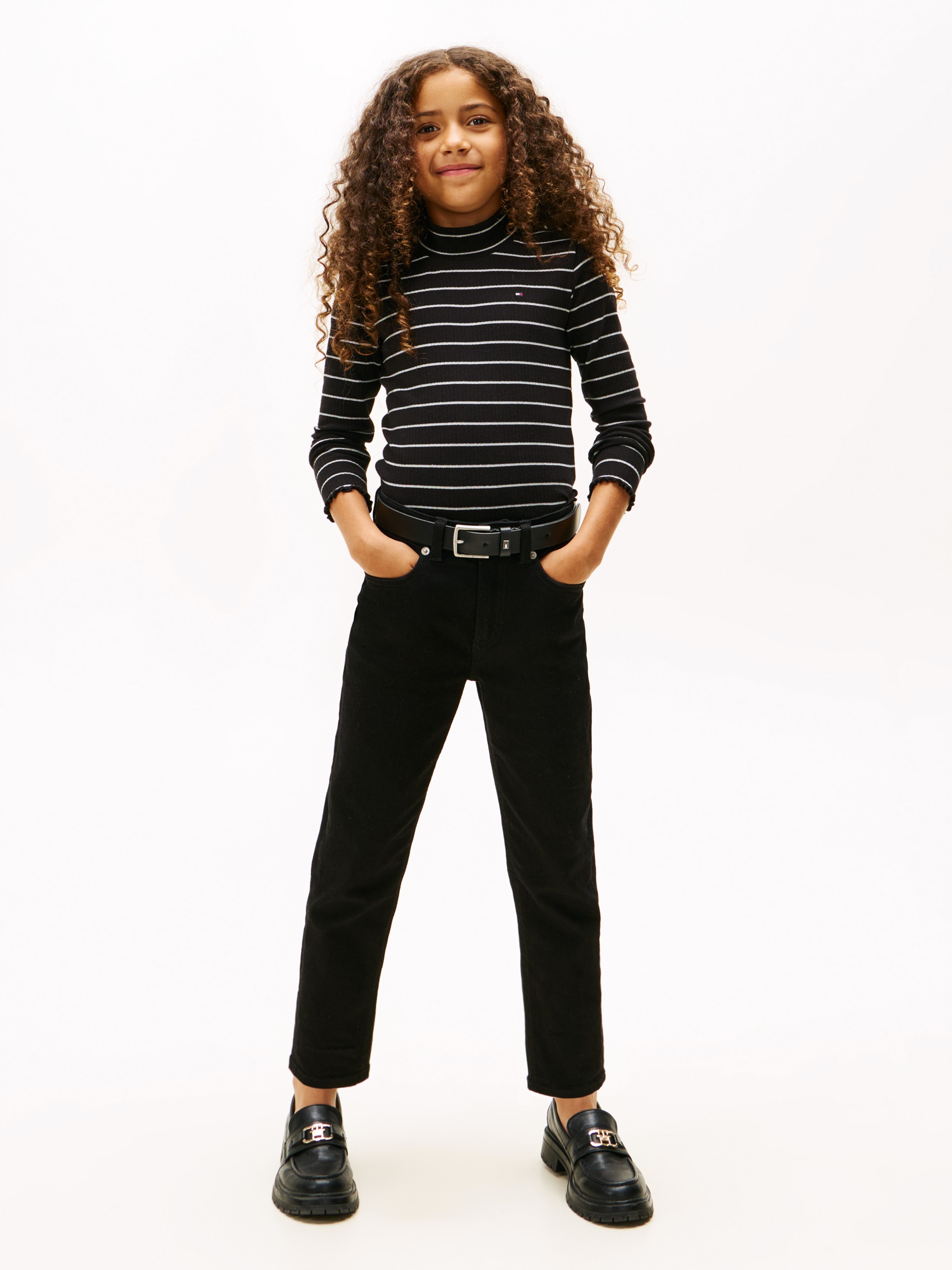 Tommy Hilfiger T-shirt à manches longues »SPARKLE STRIPE MOCK NECK L/S« Kinder bis 16 Jahre