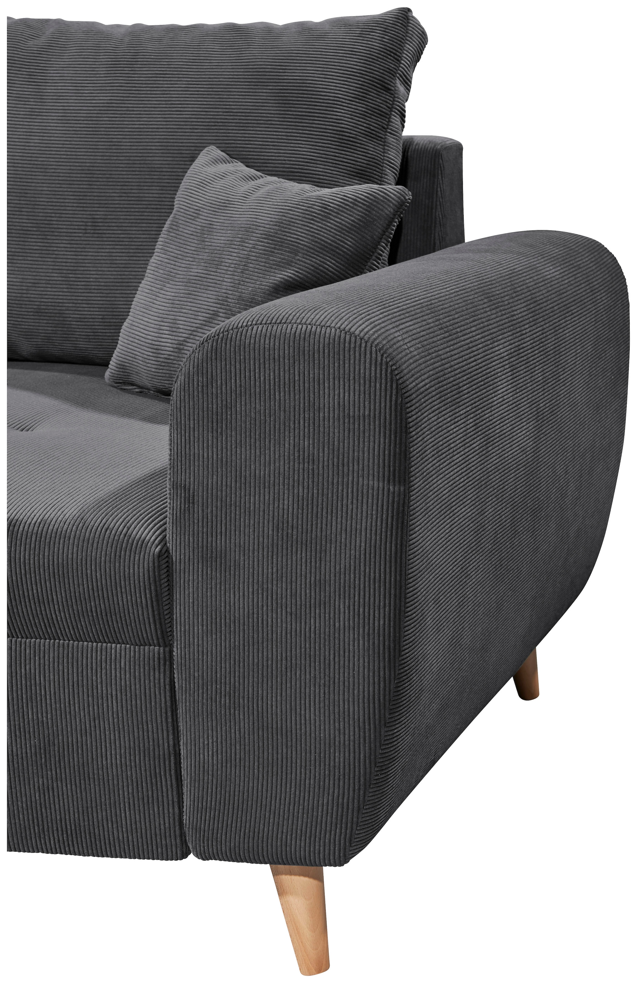 ED EXCITING DESIGN Canapé d'angle »Calanda L-Form« mit Hocker & 3 Zierkissen