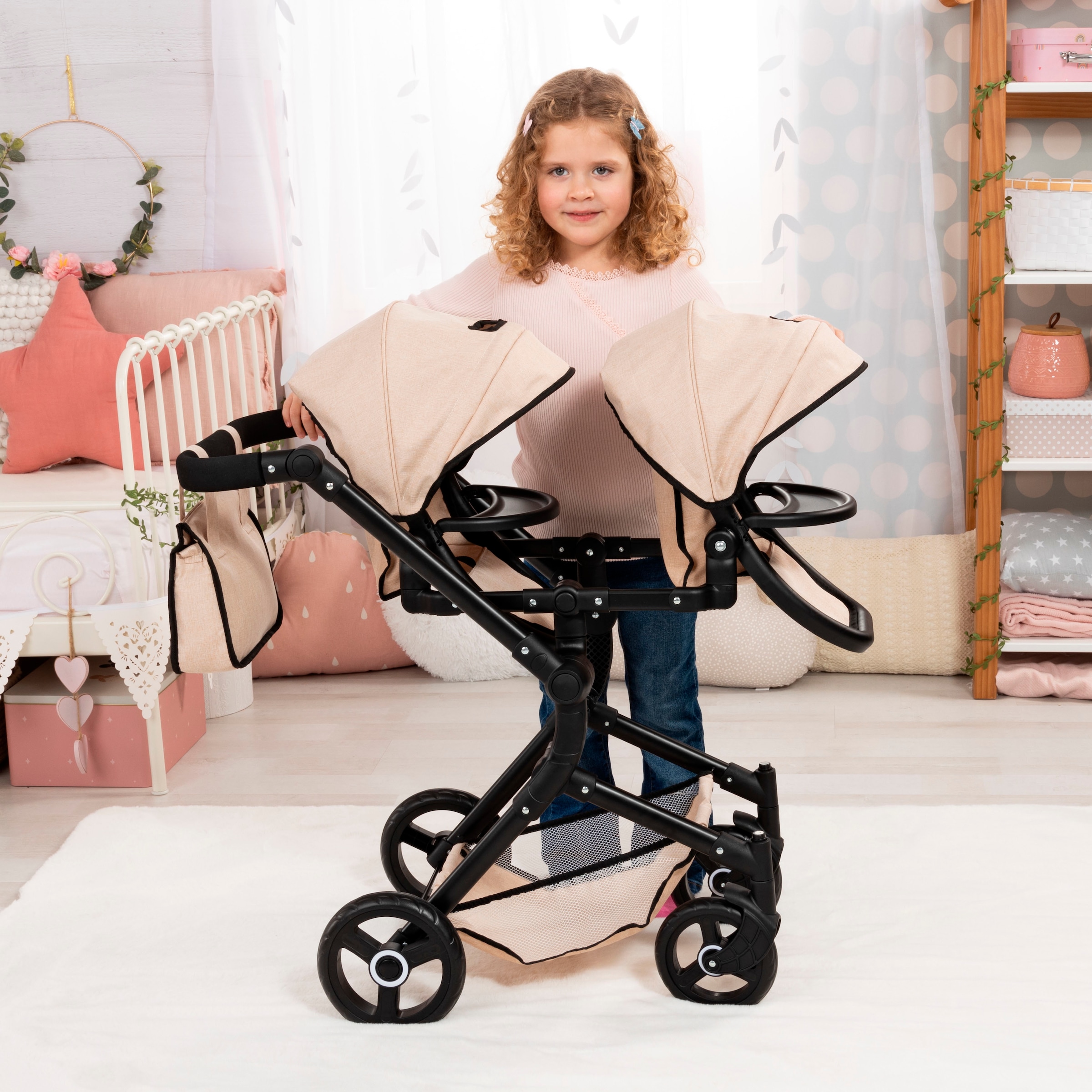 Bayer Puppen-Zwillingsbuggy »Twin Neo« mit Wickeltasche