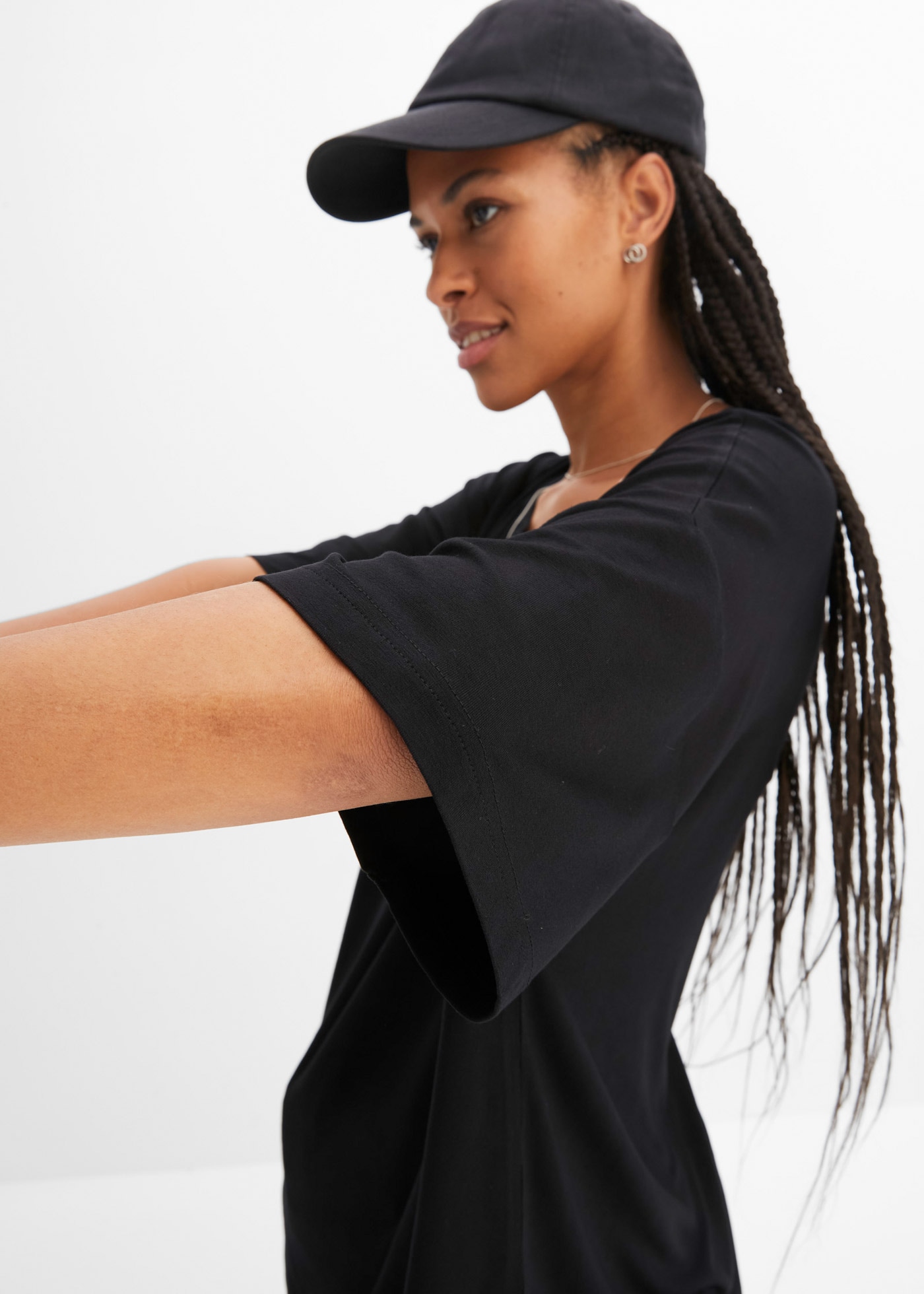 bonprix Oversize-Shirt oversize Passform, Halbarm-Design, aus Viskose und Elasthan